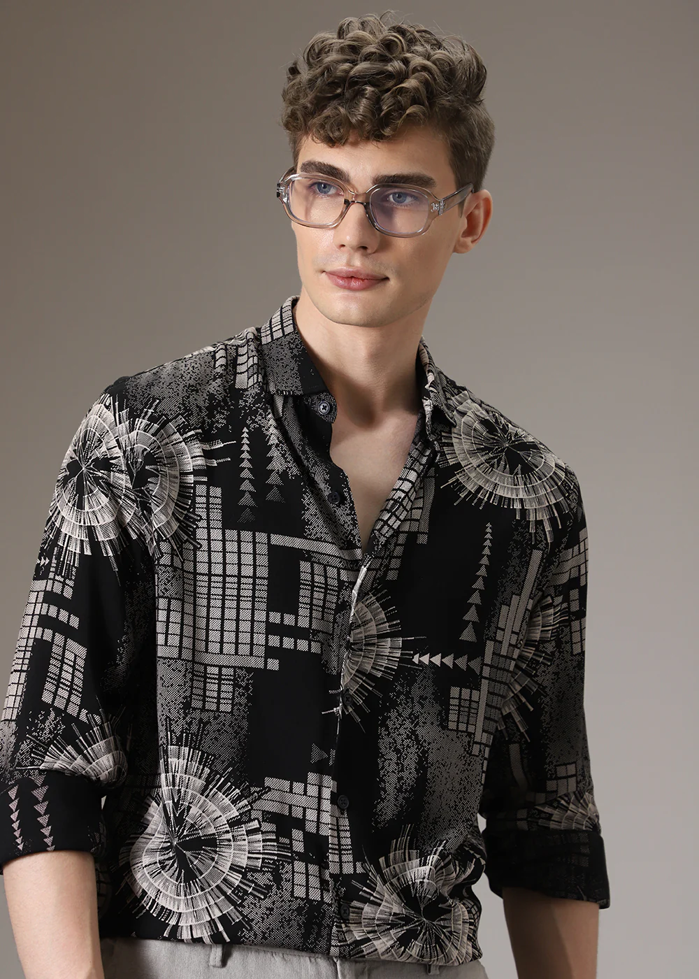 Monochrome Prism Feather Shirt - Image 3