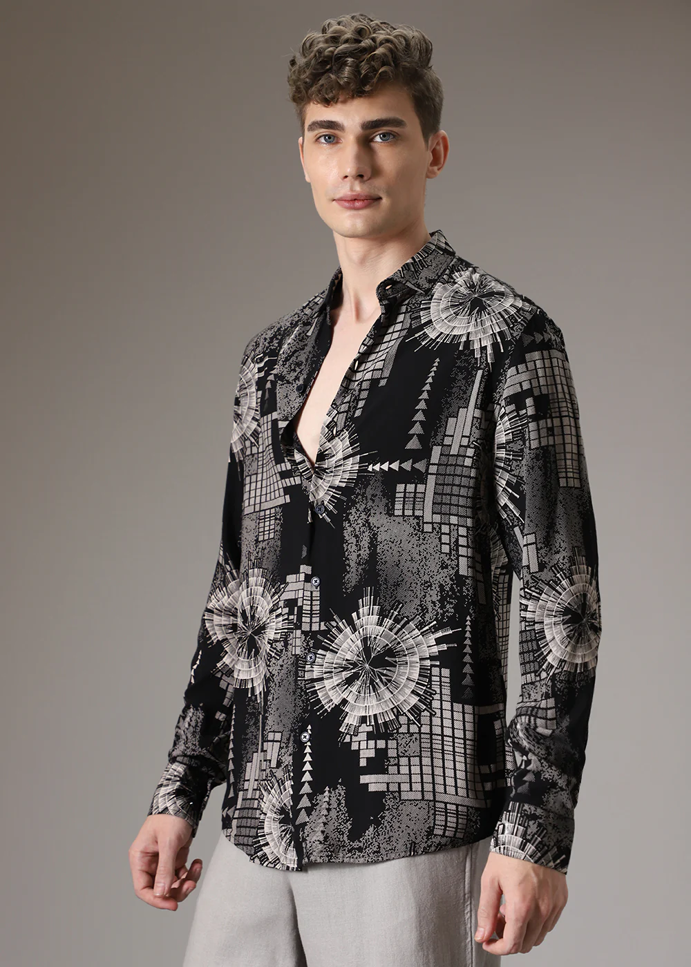 Monochrome Prism Feather Shirt - Image 5