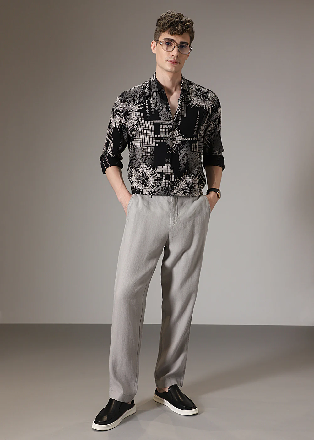 Monochrome Prism Feather Shirt - Image 6