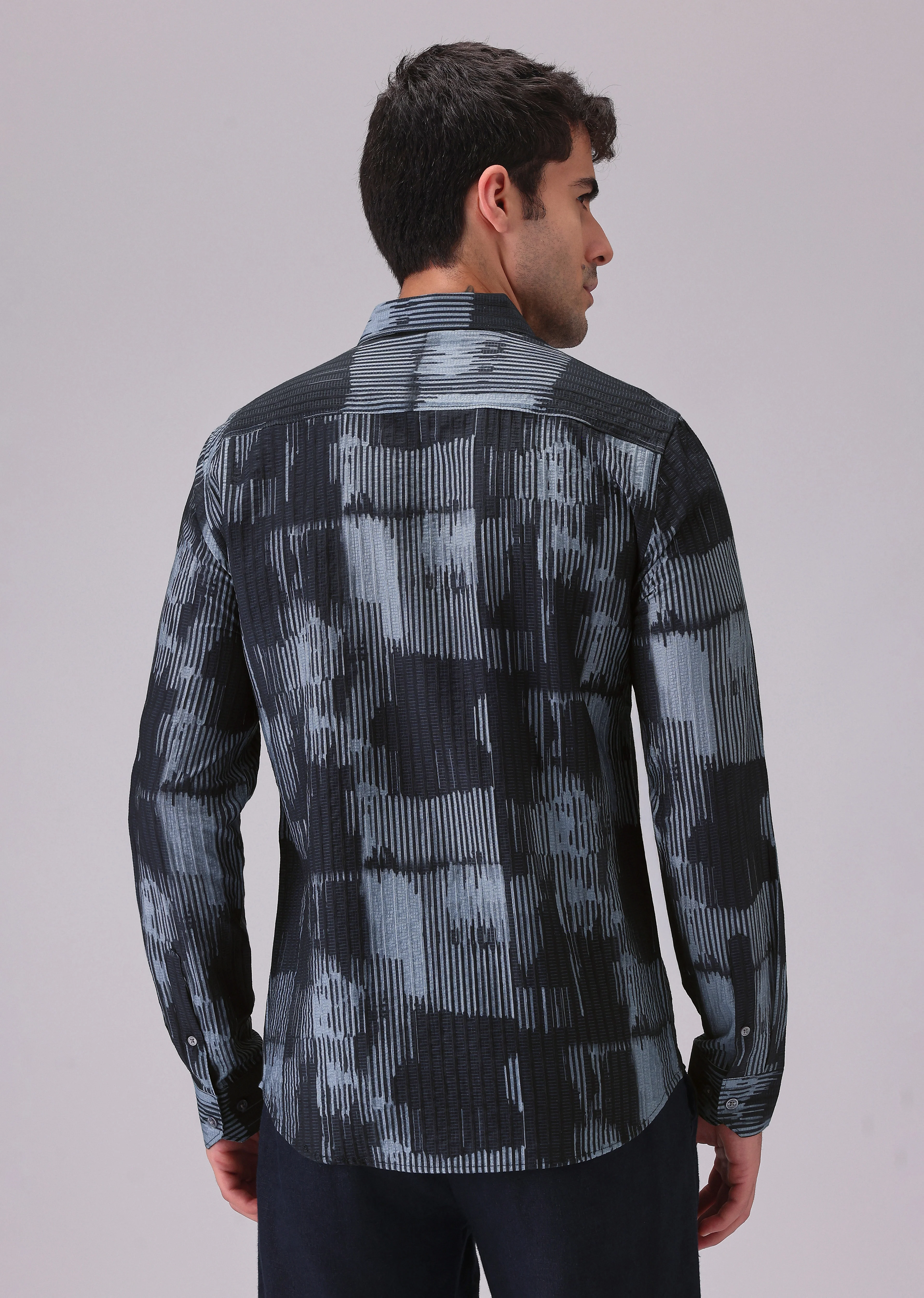 Monoline Blue printed shirt - Image 2