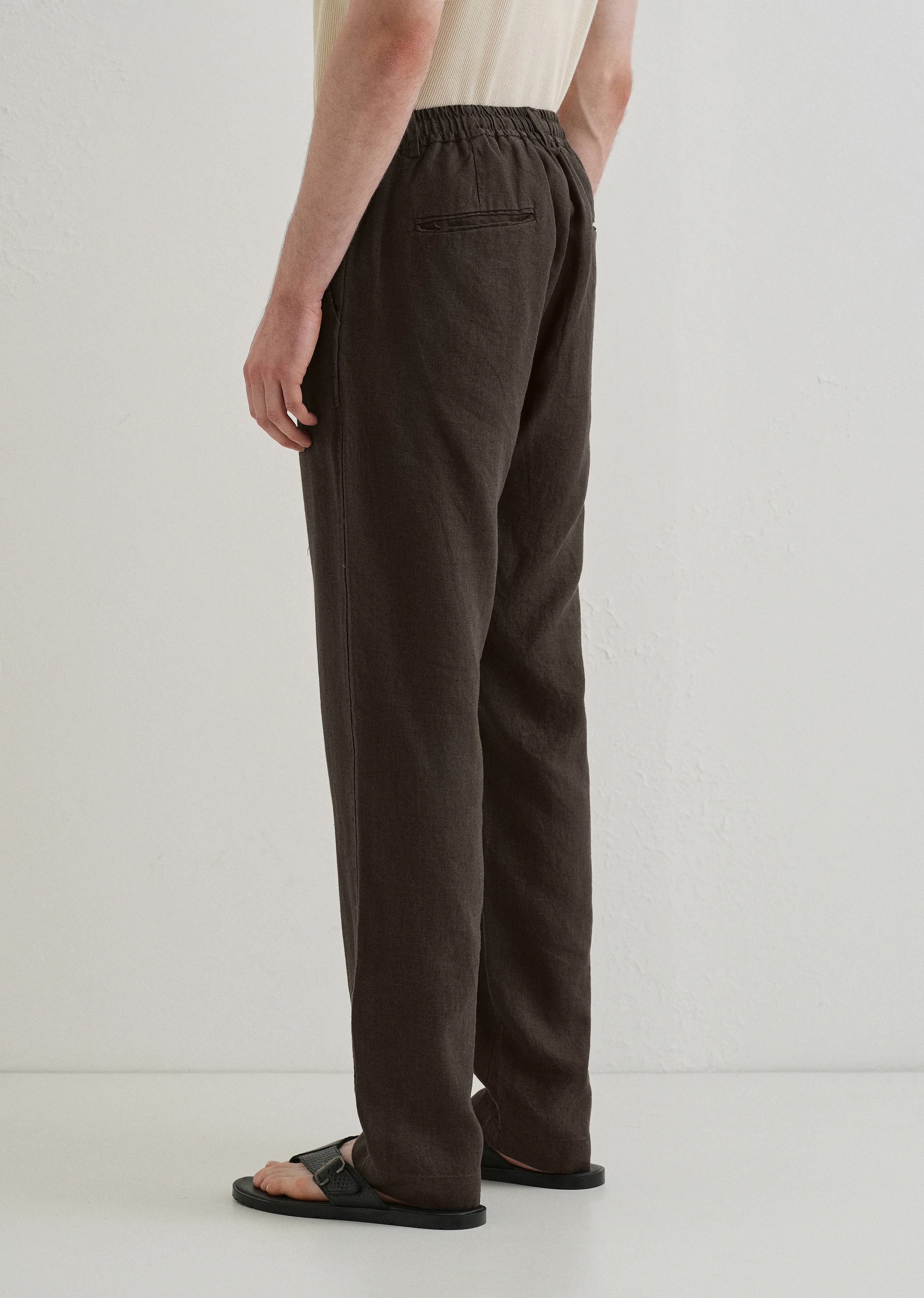 Mud Brown Linen pant - Image 2