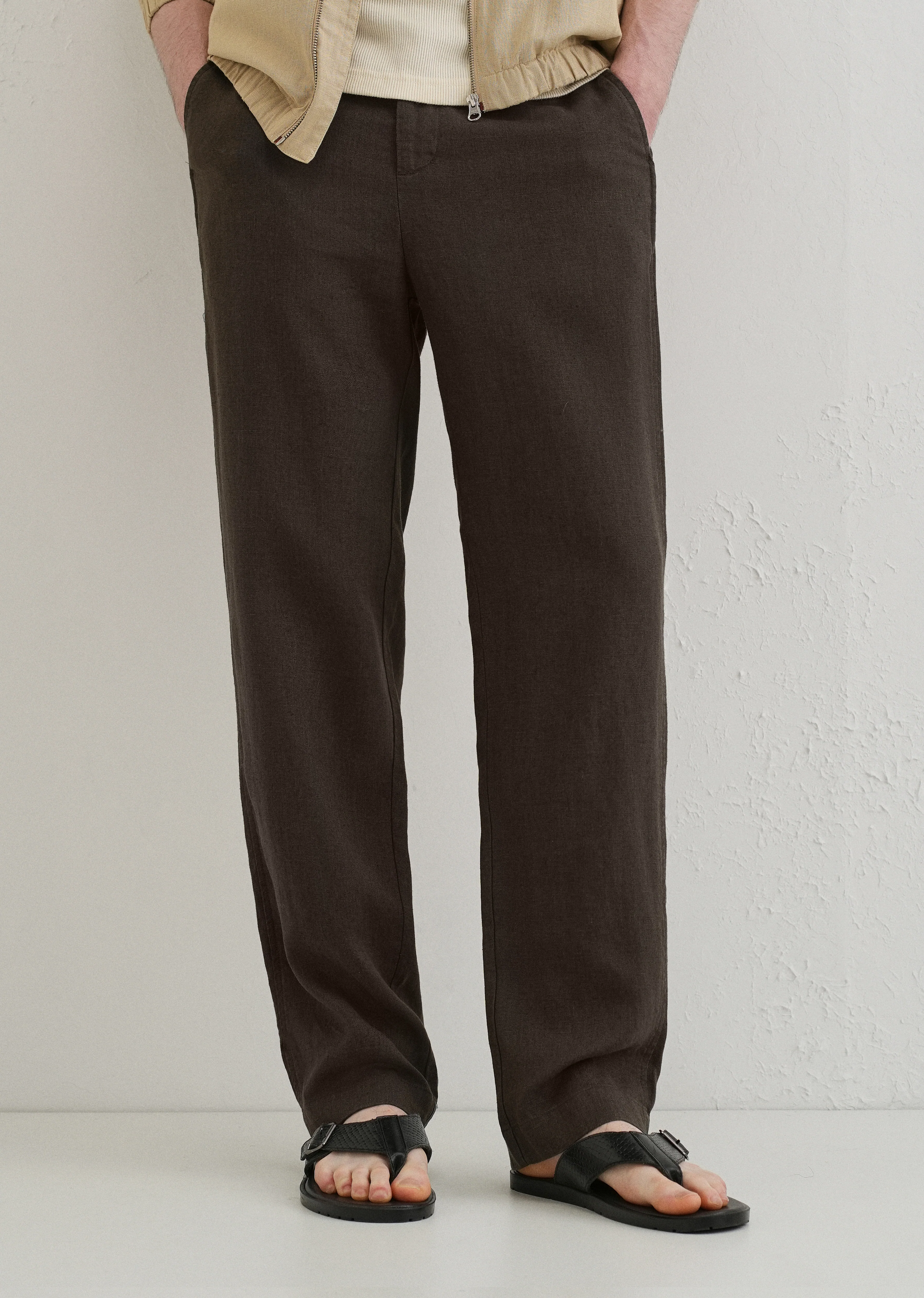 Mud Brown Linen pant - Image 7