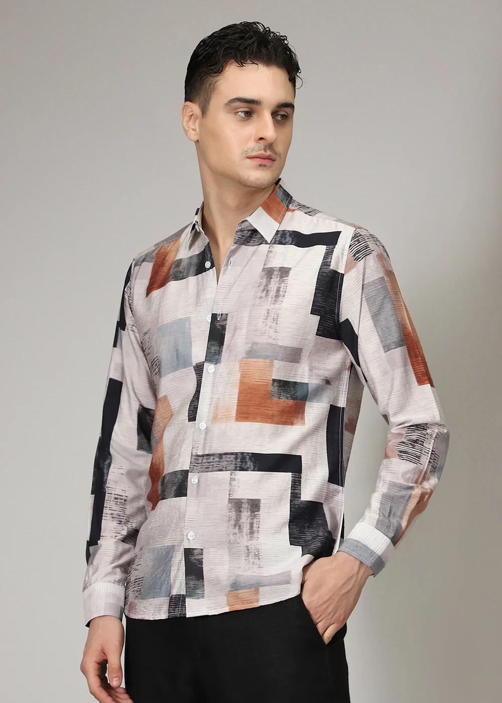 Multi Abstract Print Shirt - Image 5
