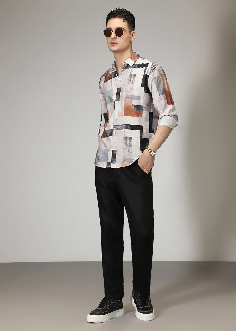 Multi Abstract Print Shirt - Image 7