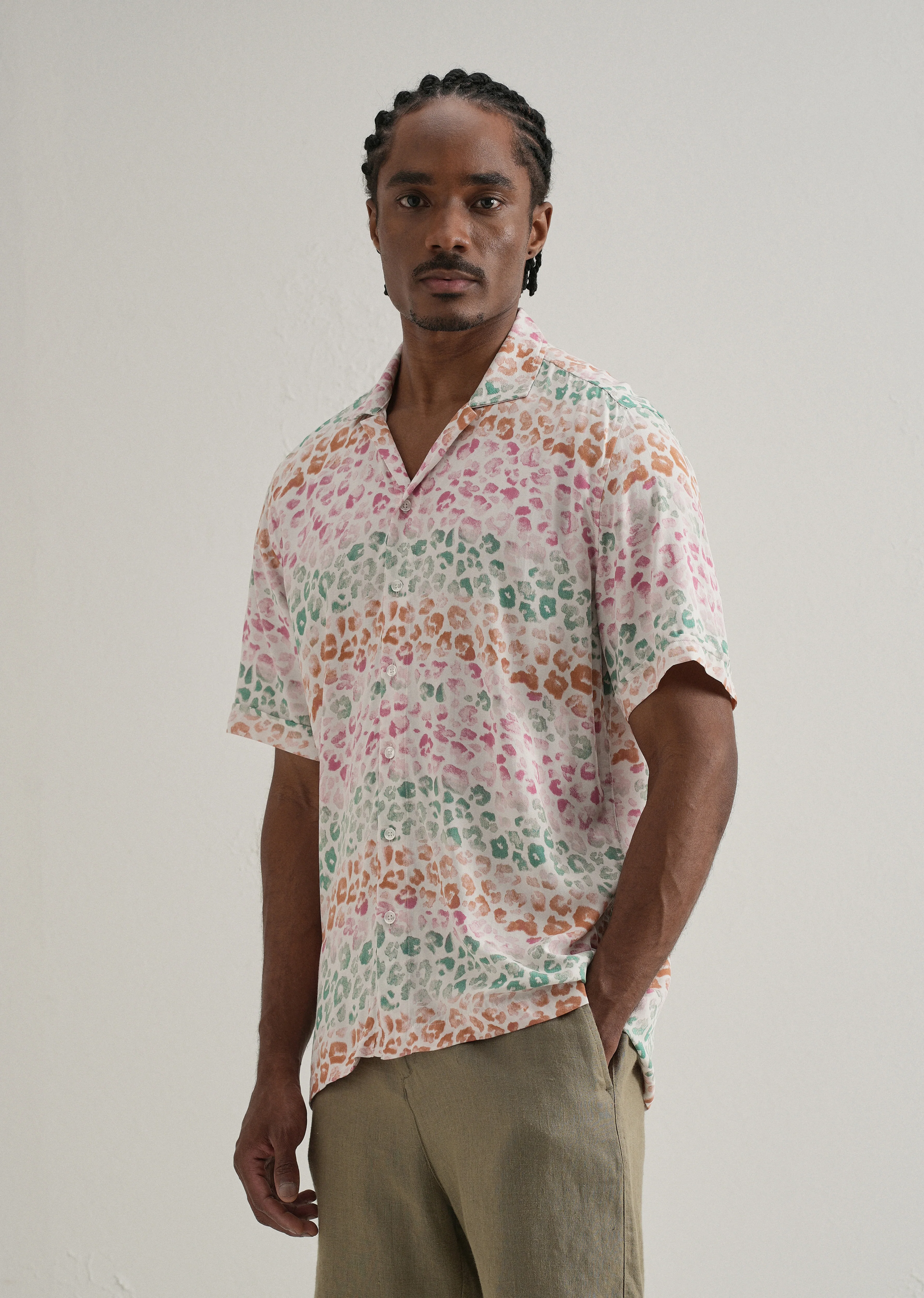 Multi coloured Panthera Print Half sleeve shirt - Image 4