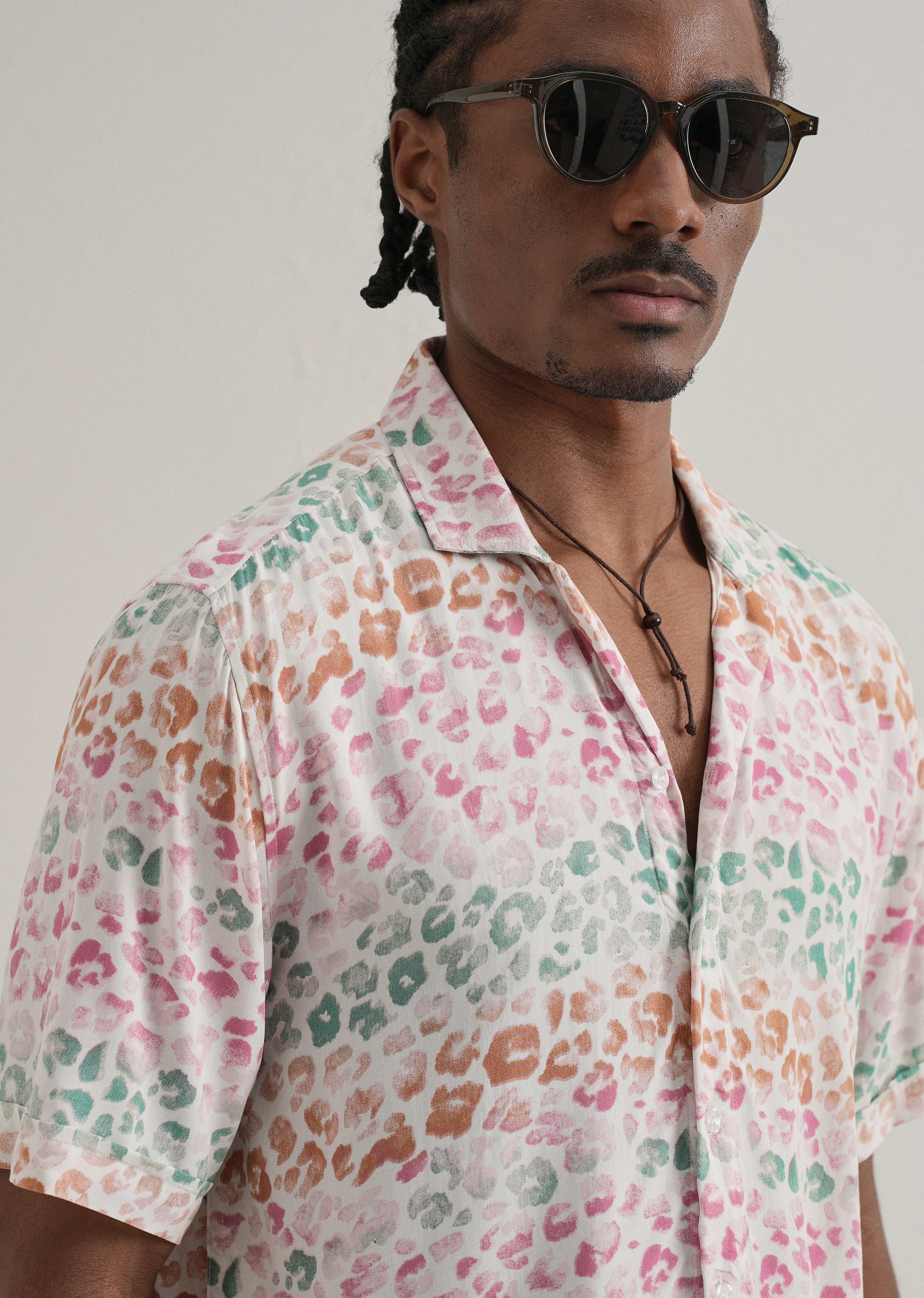 Multi coloured Panthera Print Half sleeve shirt - Image 5