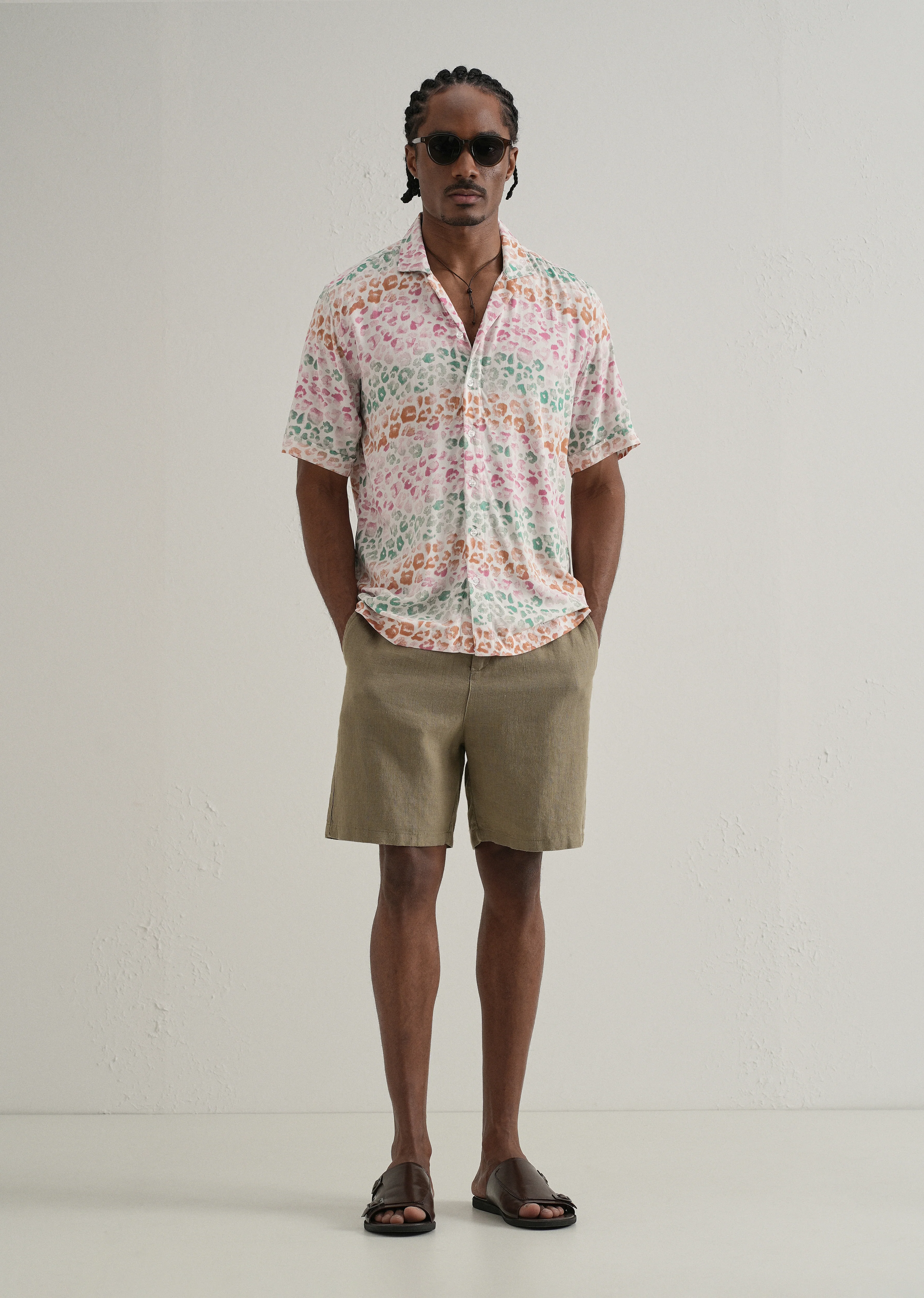 Multi coloured Panthera Print Half sleeve shirt - Image 6