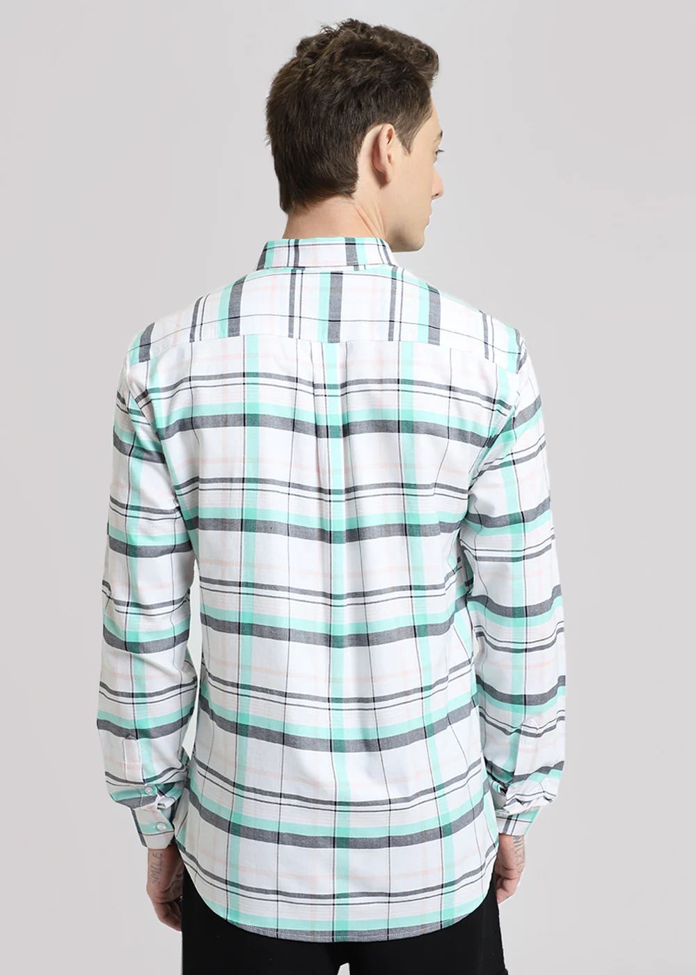 Multi Plaid Oxford Cotton Check Shirt - Image 6