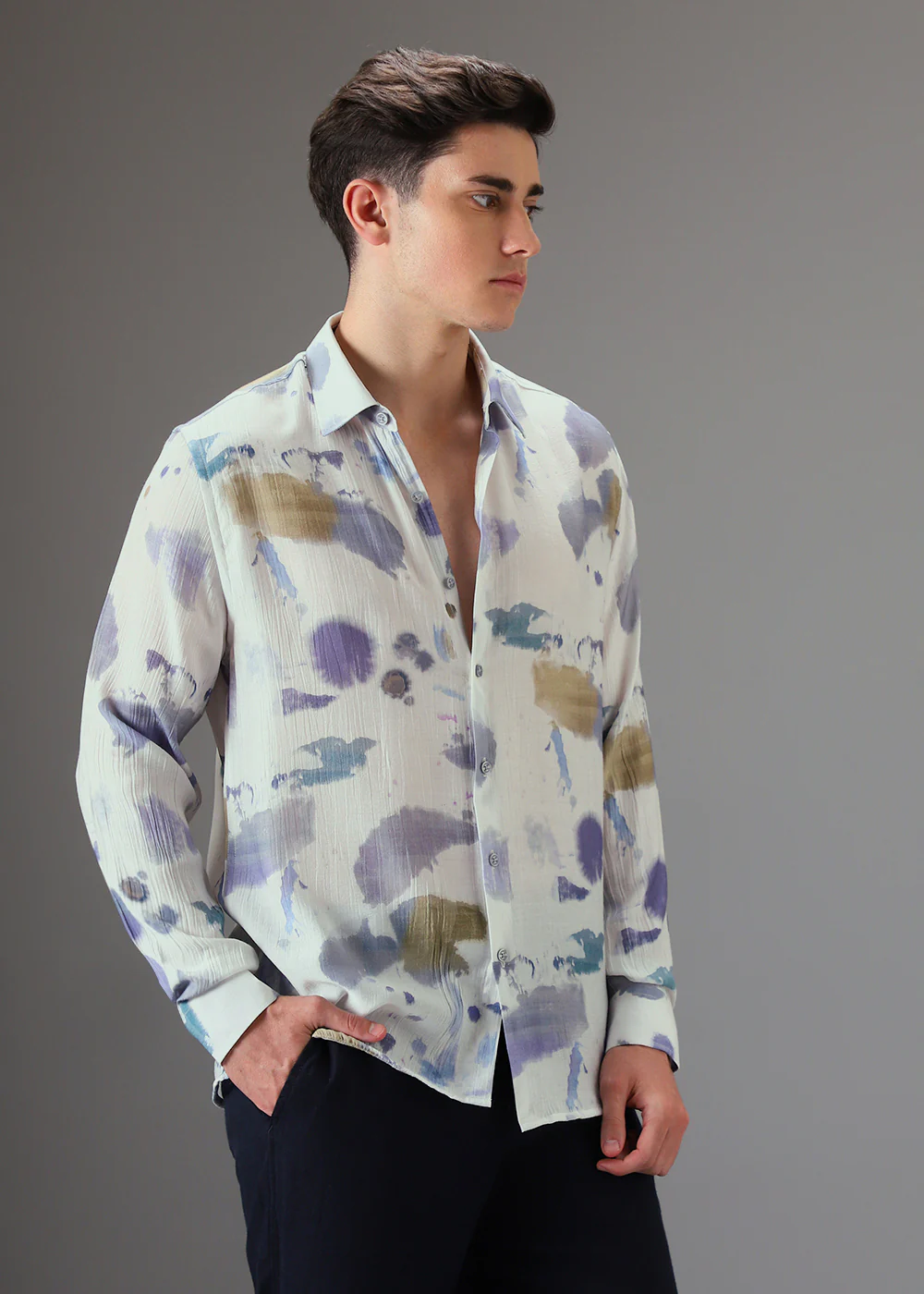 Multicolor Crushed Printed Shirt - Image 5