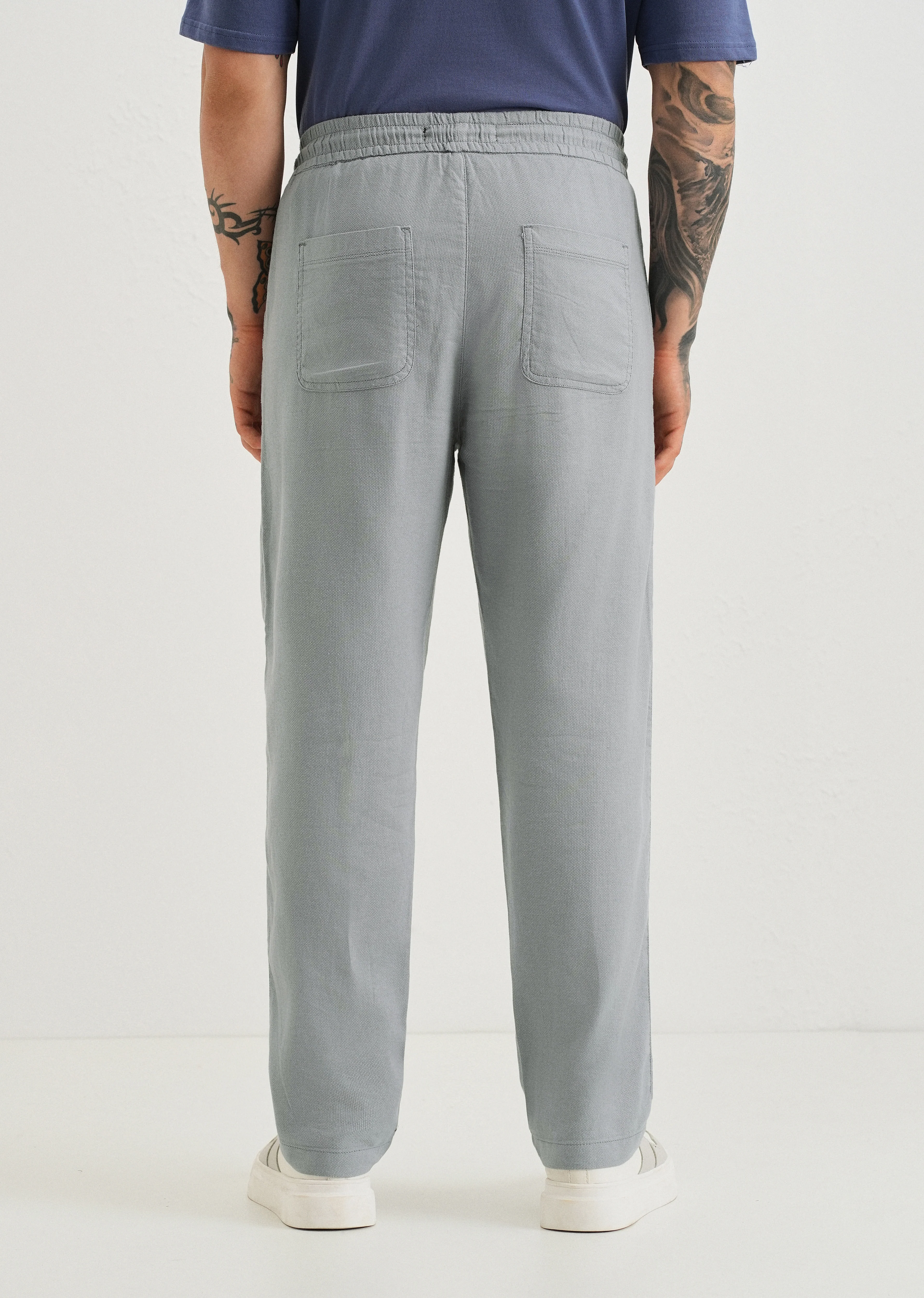 Mystic Blue Textured Pants - Image 2