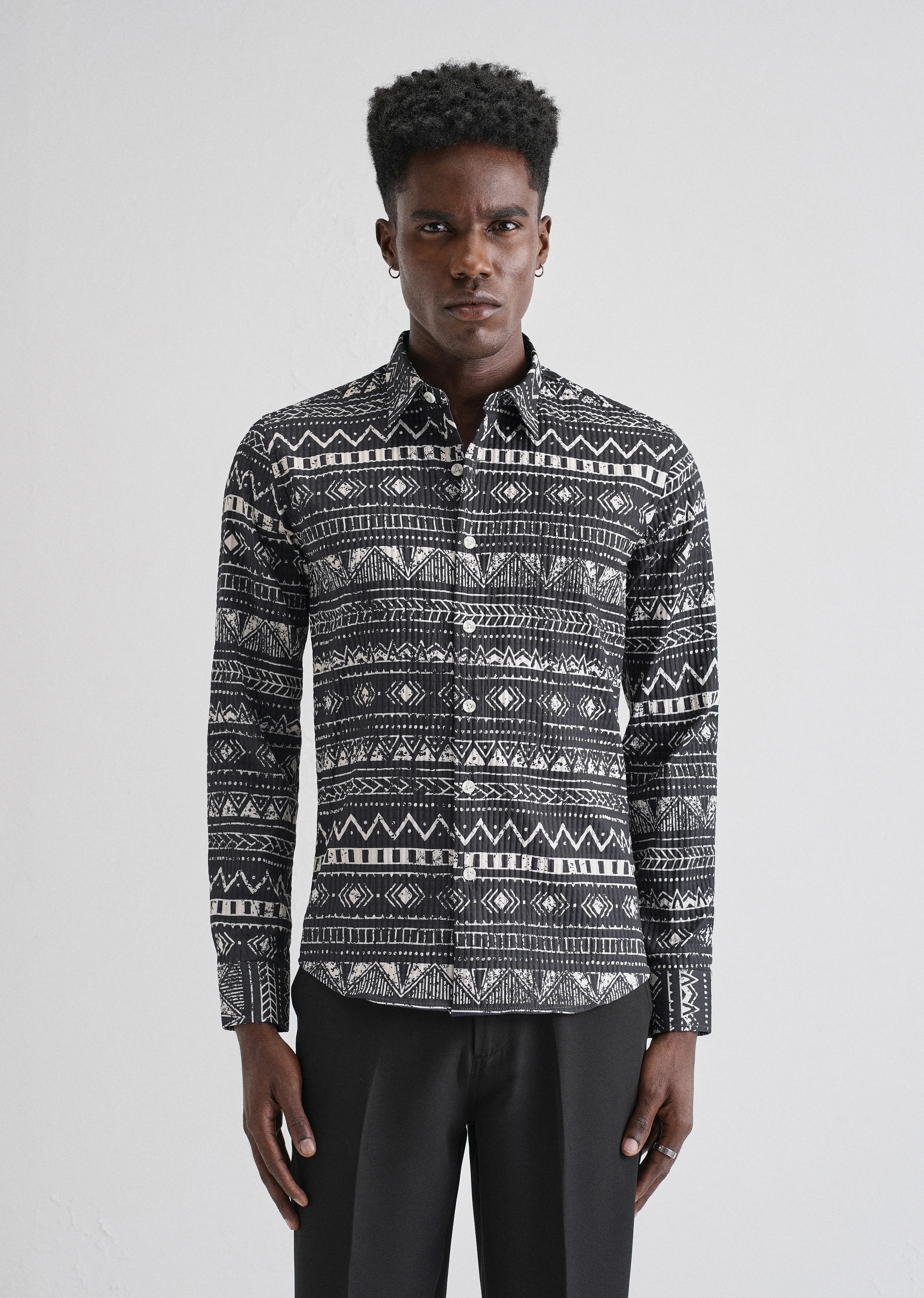 Mystic Maze Black Puff  Shirt - Image 3