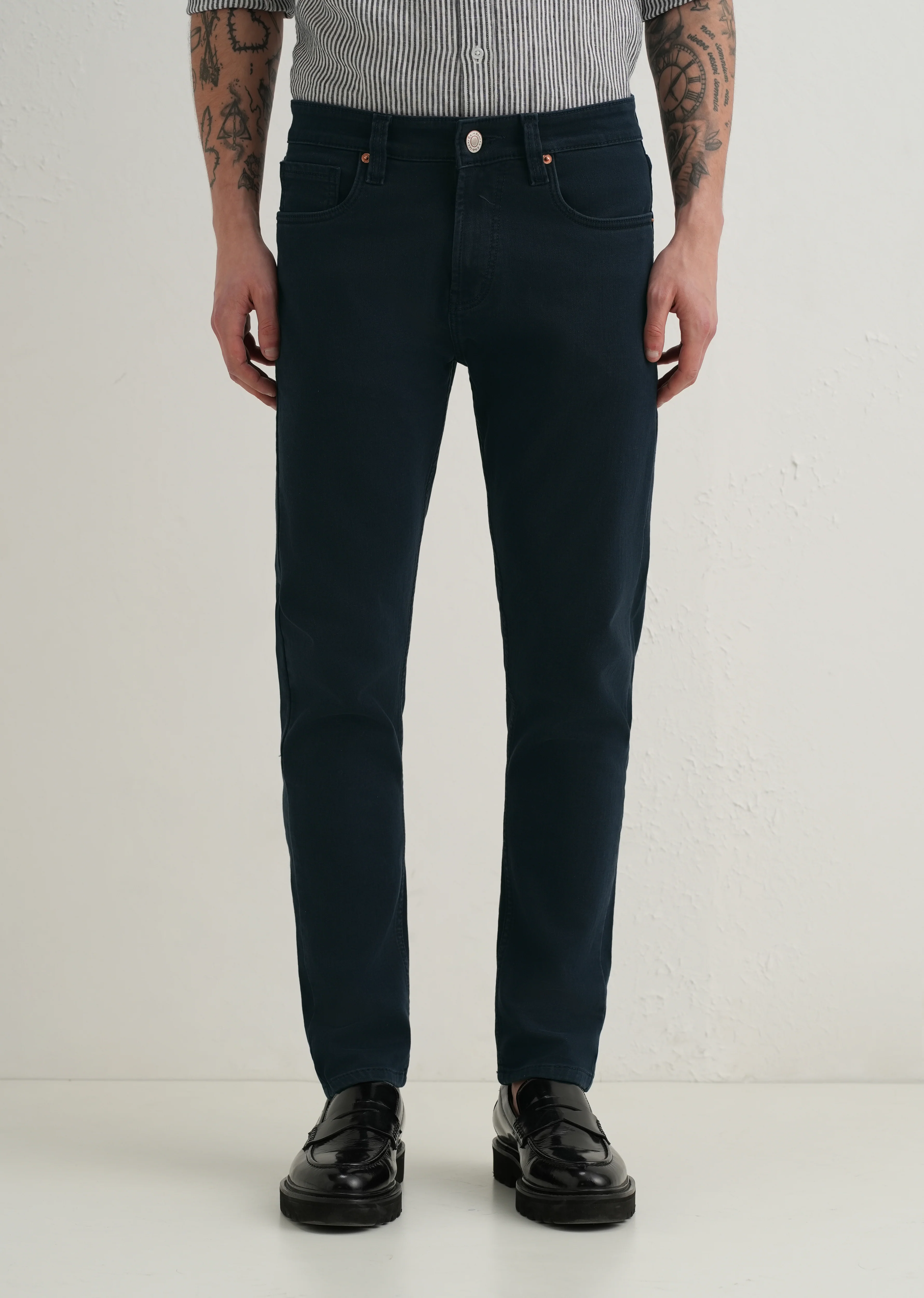 Navy Blue Ankle Slim Fit Denim - Image 3
