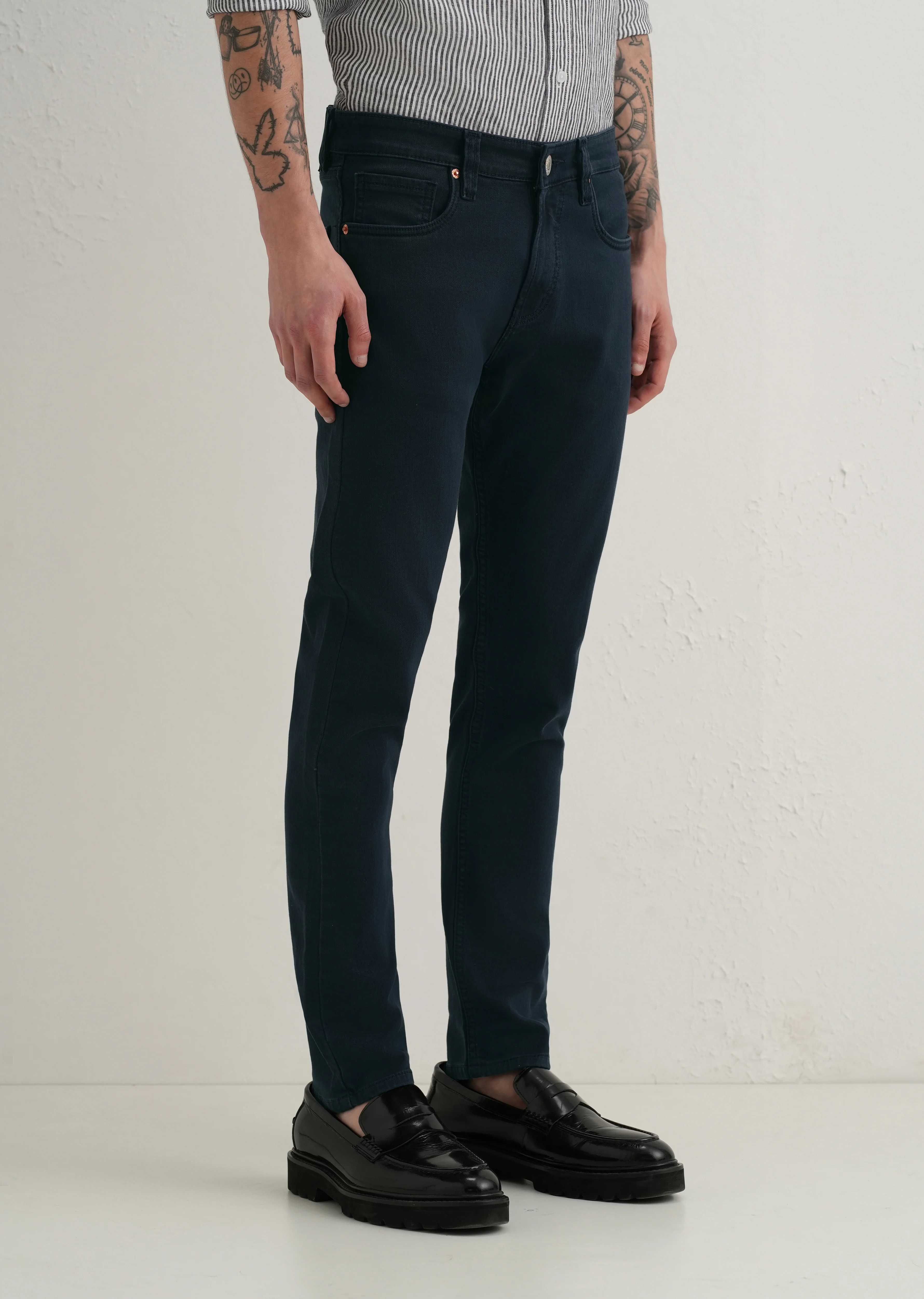 Navy Blue Ankle Slim Fit Denim - Image 4