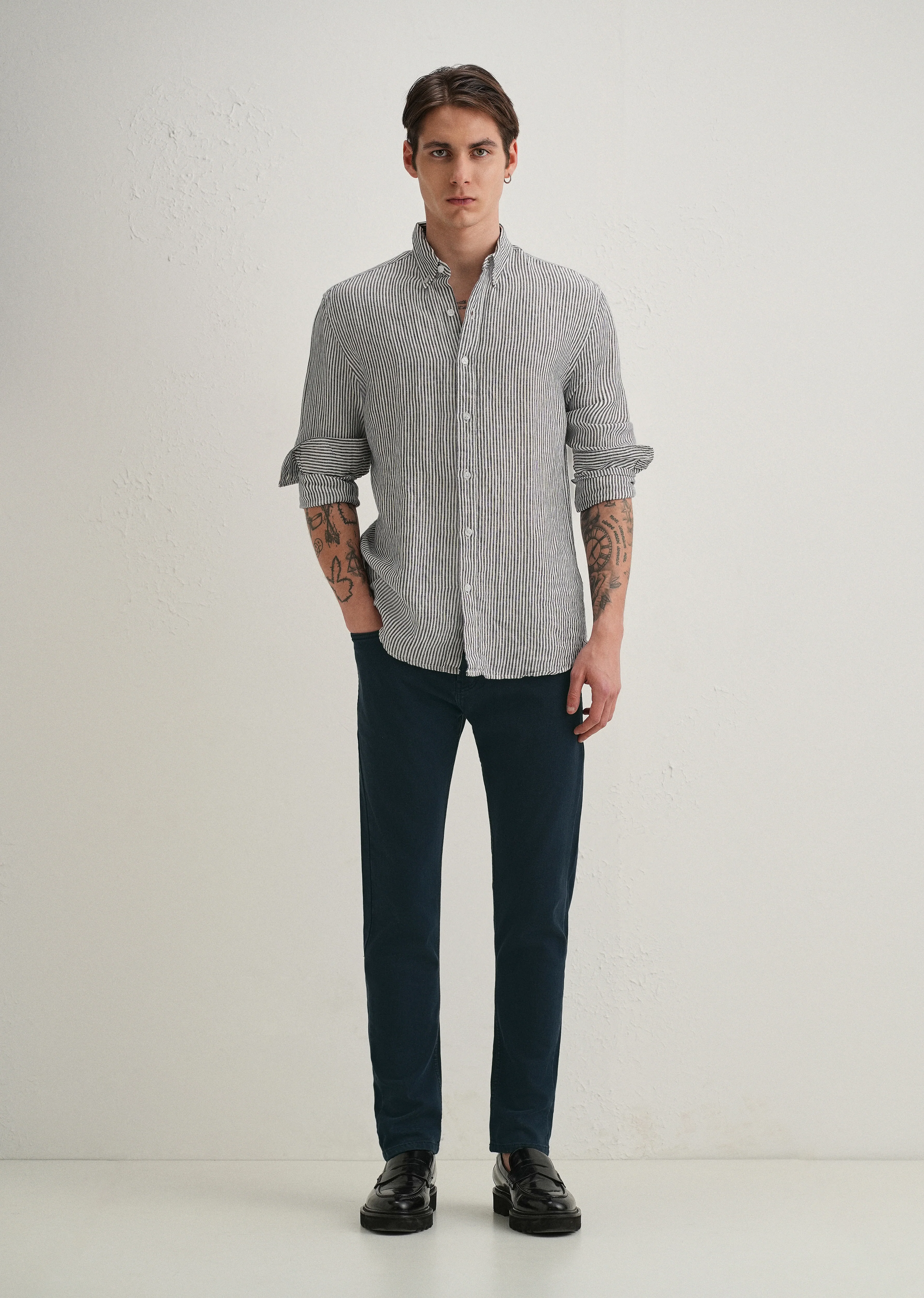 Navy Blue Ankle Slim Fit Denim - Image 6