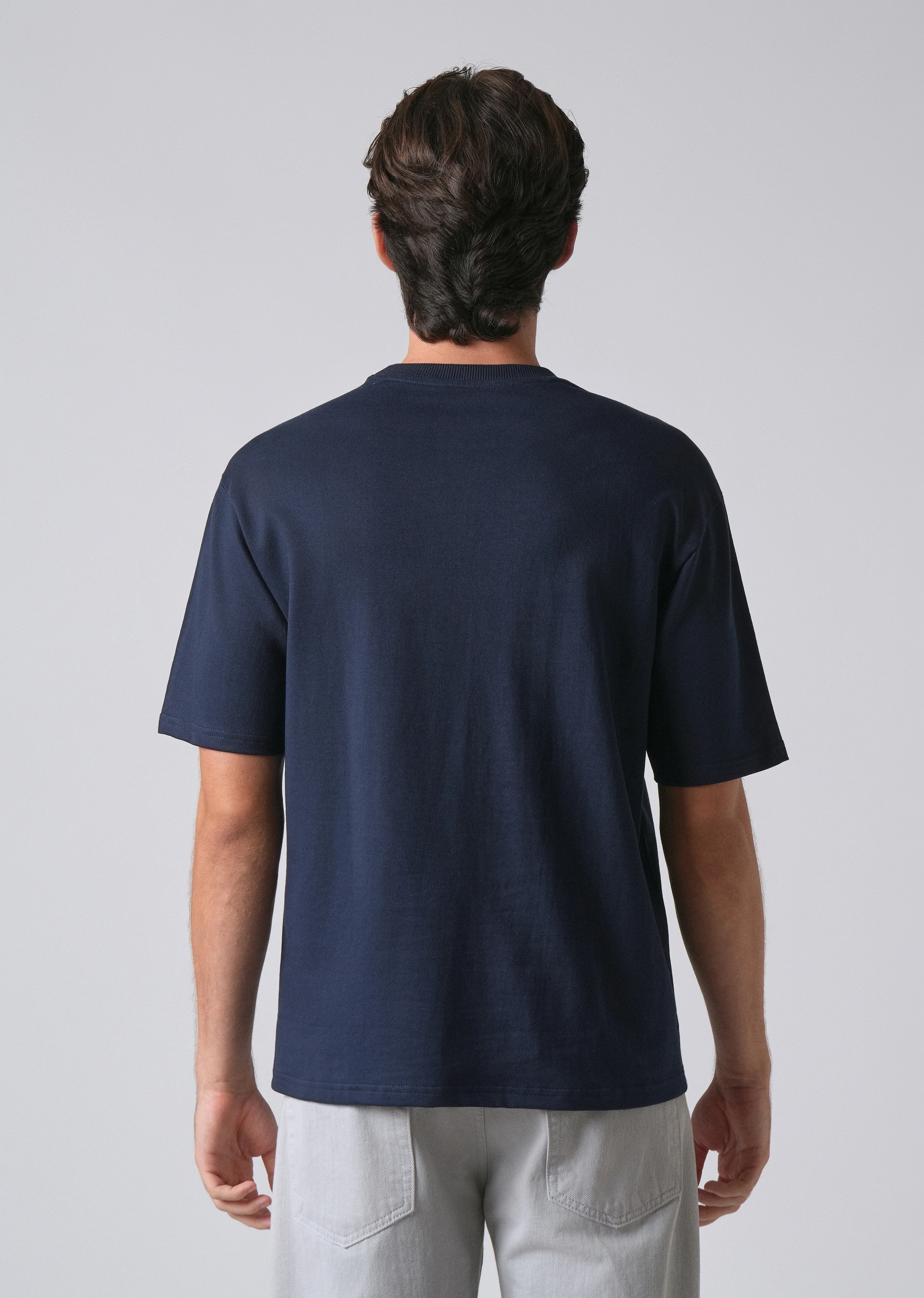 Navy Blue Basic Relaxed Fit T-shirt - Image 2