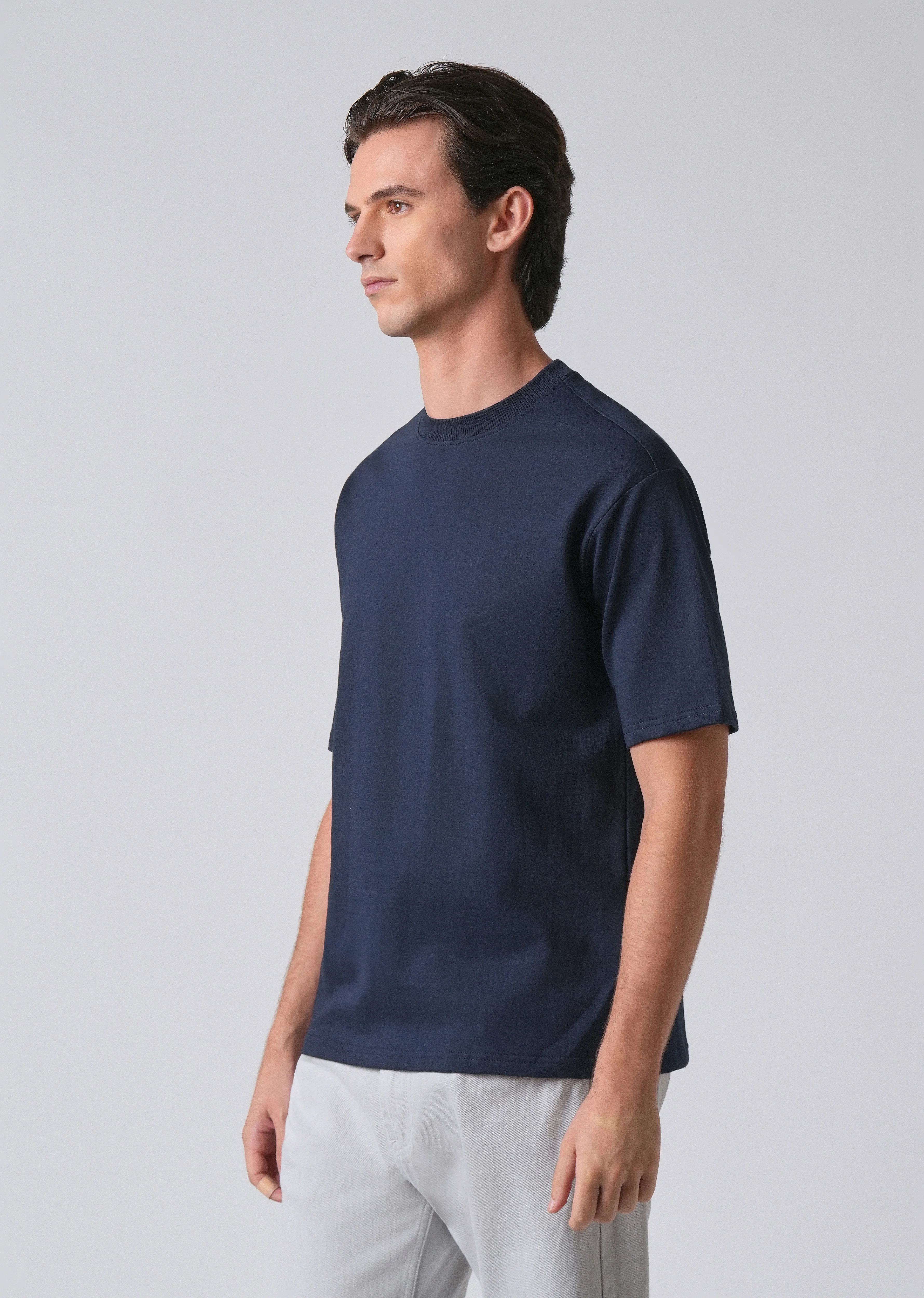Navy Blue Basic Relaxed Fit T-shirt - Image 4