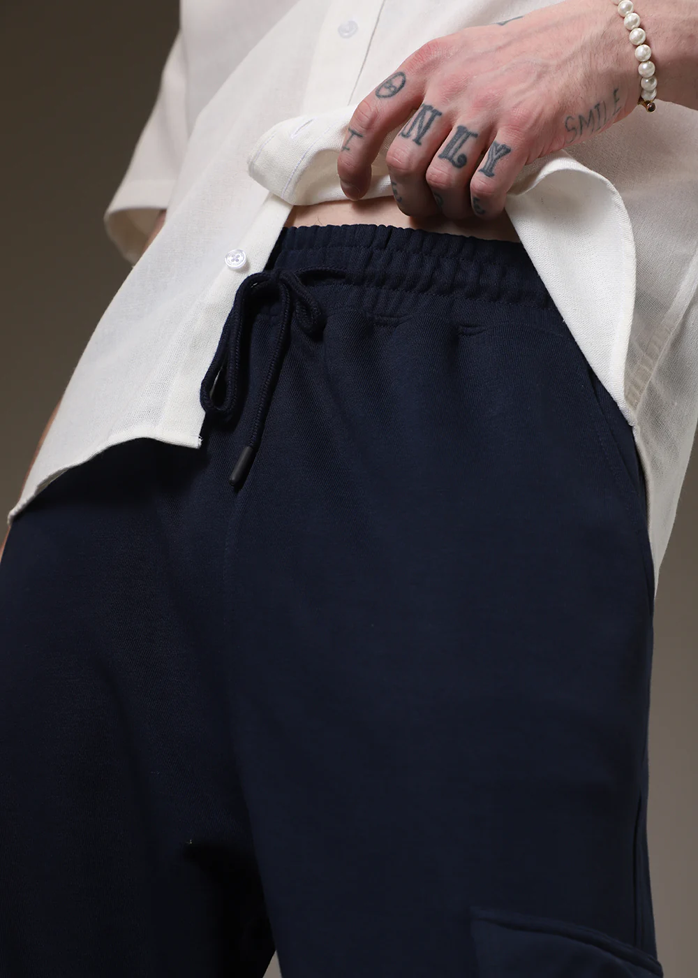 Navy Blue Cargo Joggers - Image 2
