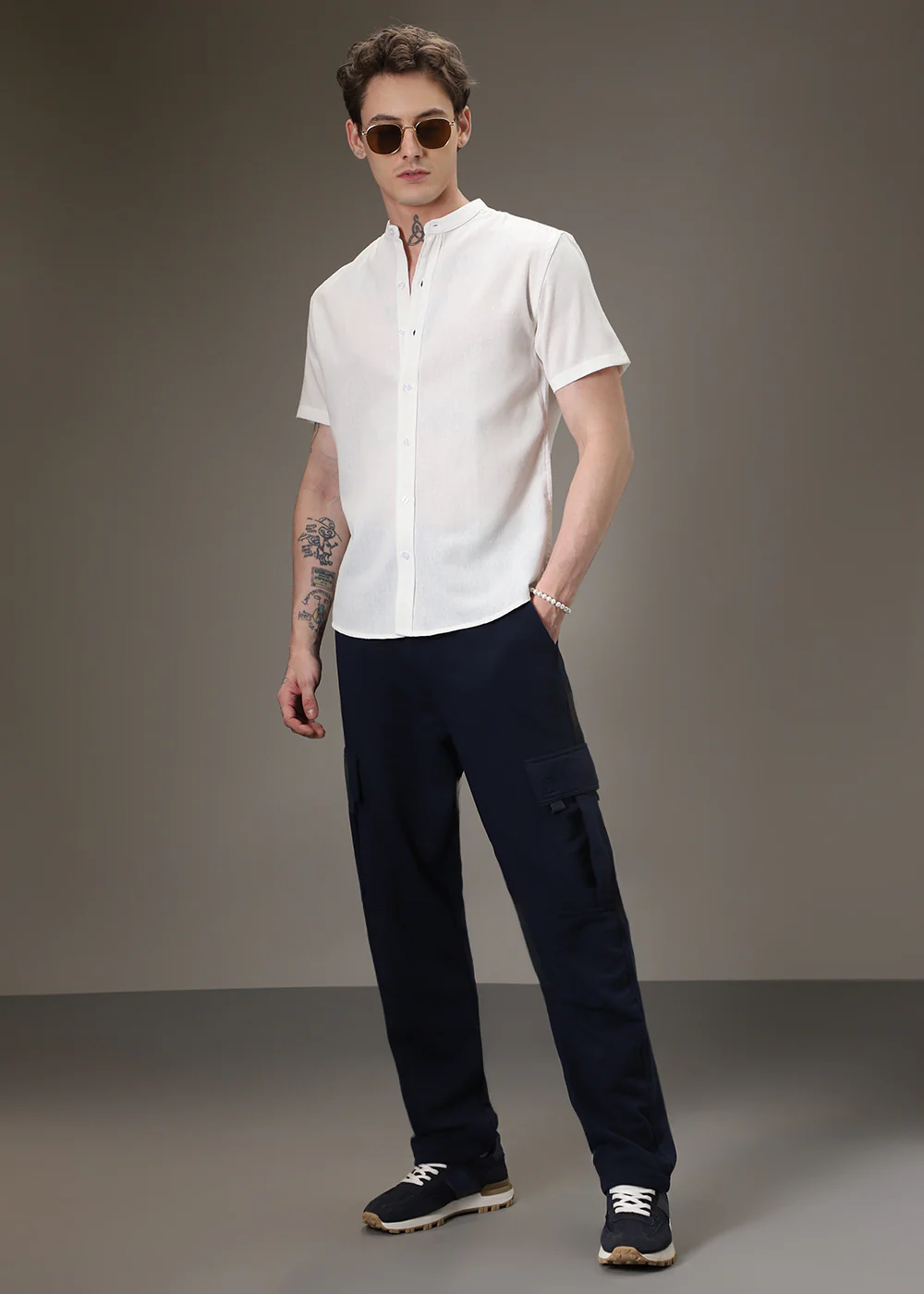 Navy Blue Cargo Joggers - Image 5