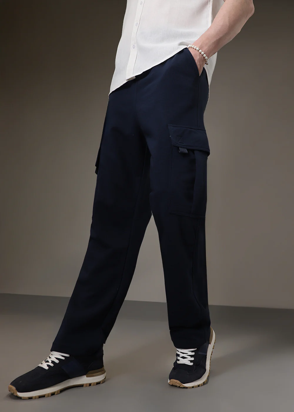 Navy Blue Cargo Joggers - Image 6