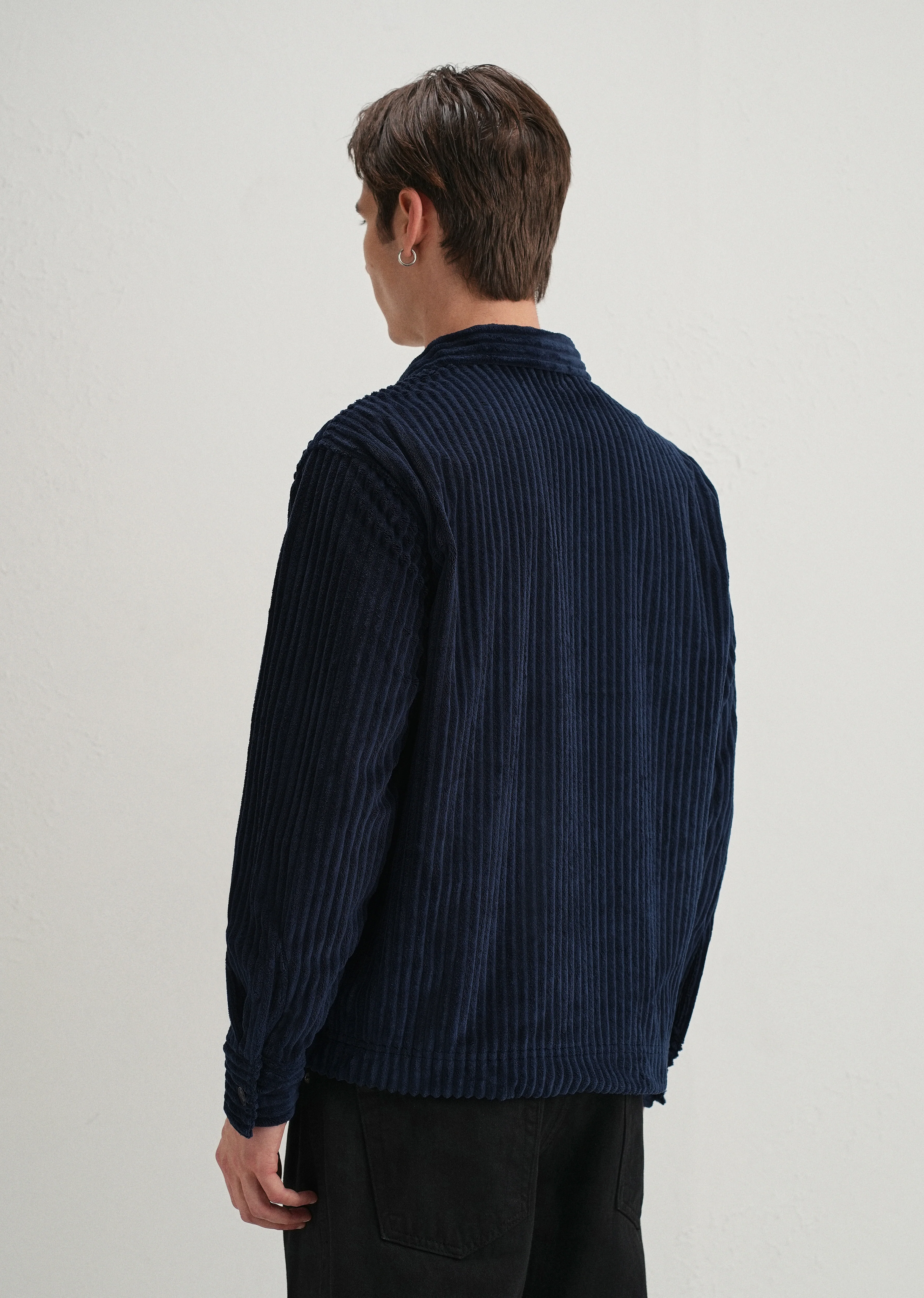 Navy Blue Corduroy Shacket - Image 4