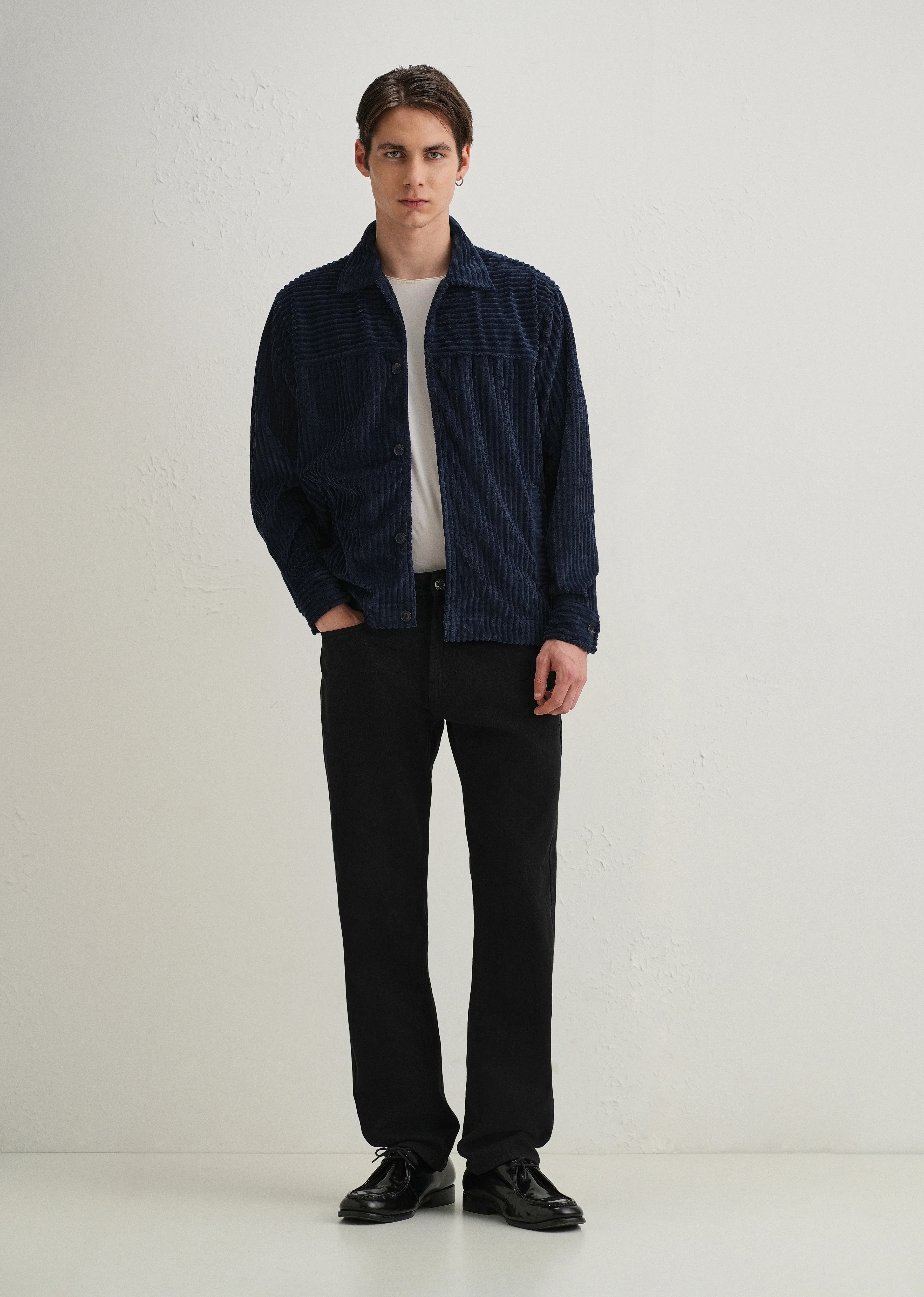 Navy Blue Corduroy Shacket - Image 7