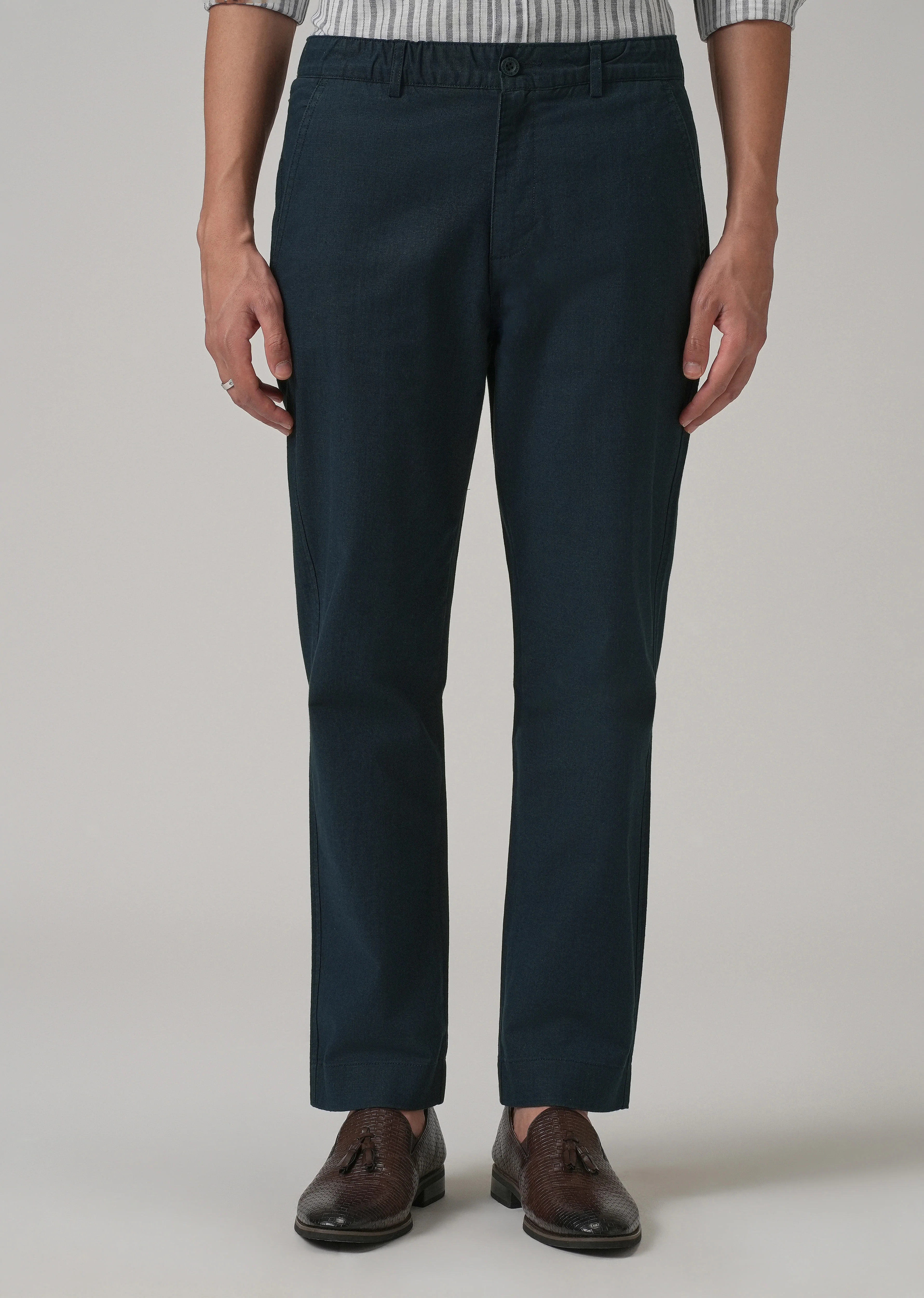 Navy Blue Cotton Trouser - Image 3