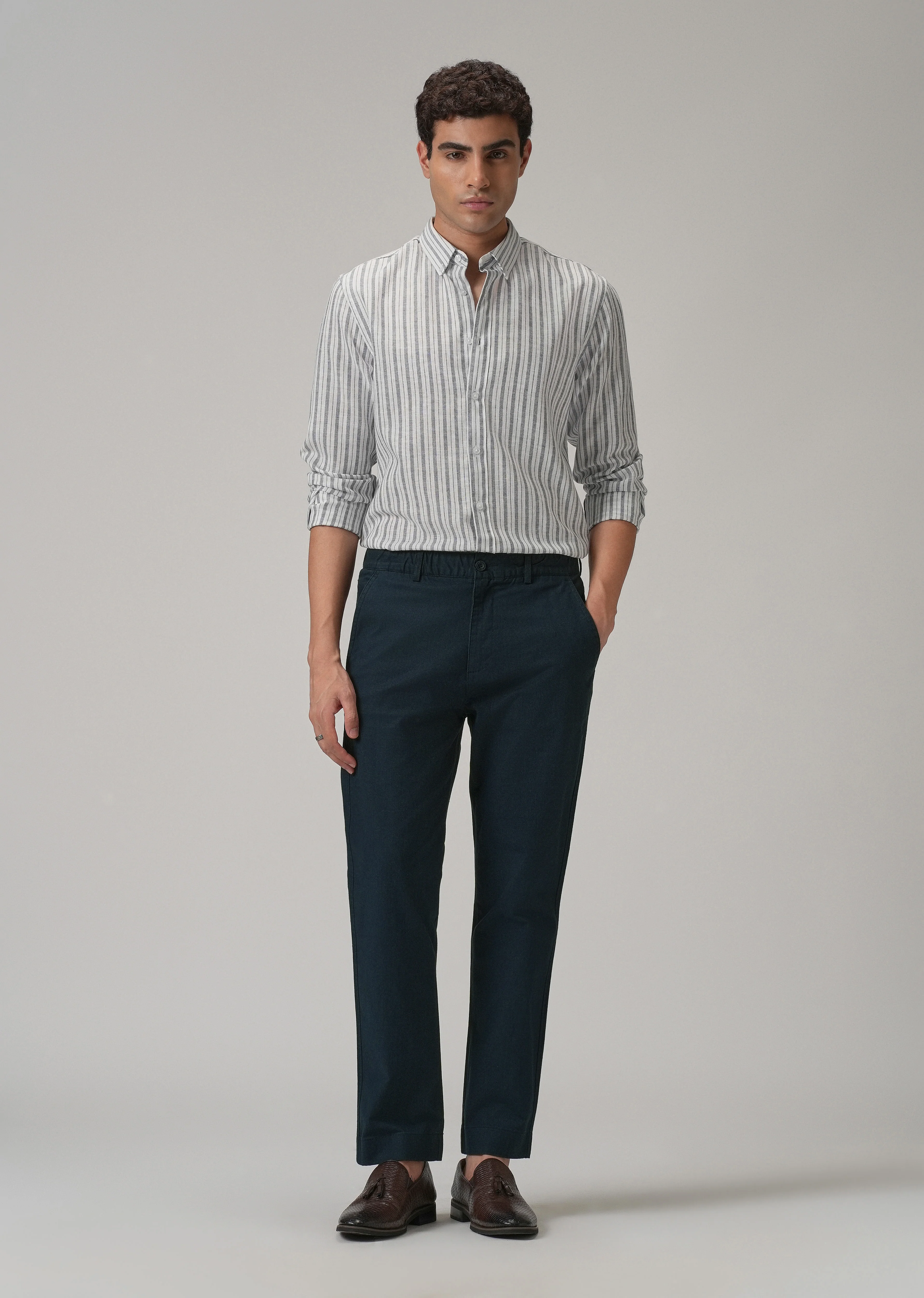 Navy Blue Cotton Trouser - Image 6