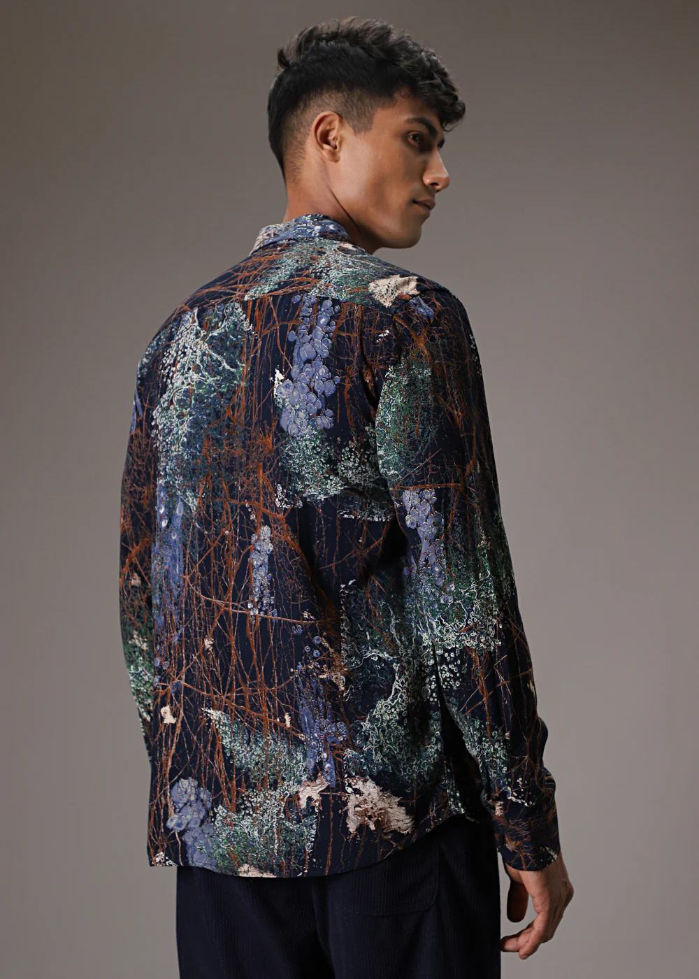 Navy Blue Grove Feather Shirt - Image 4