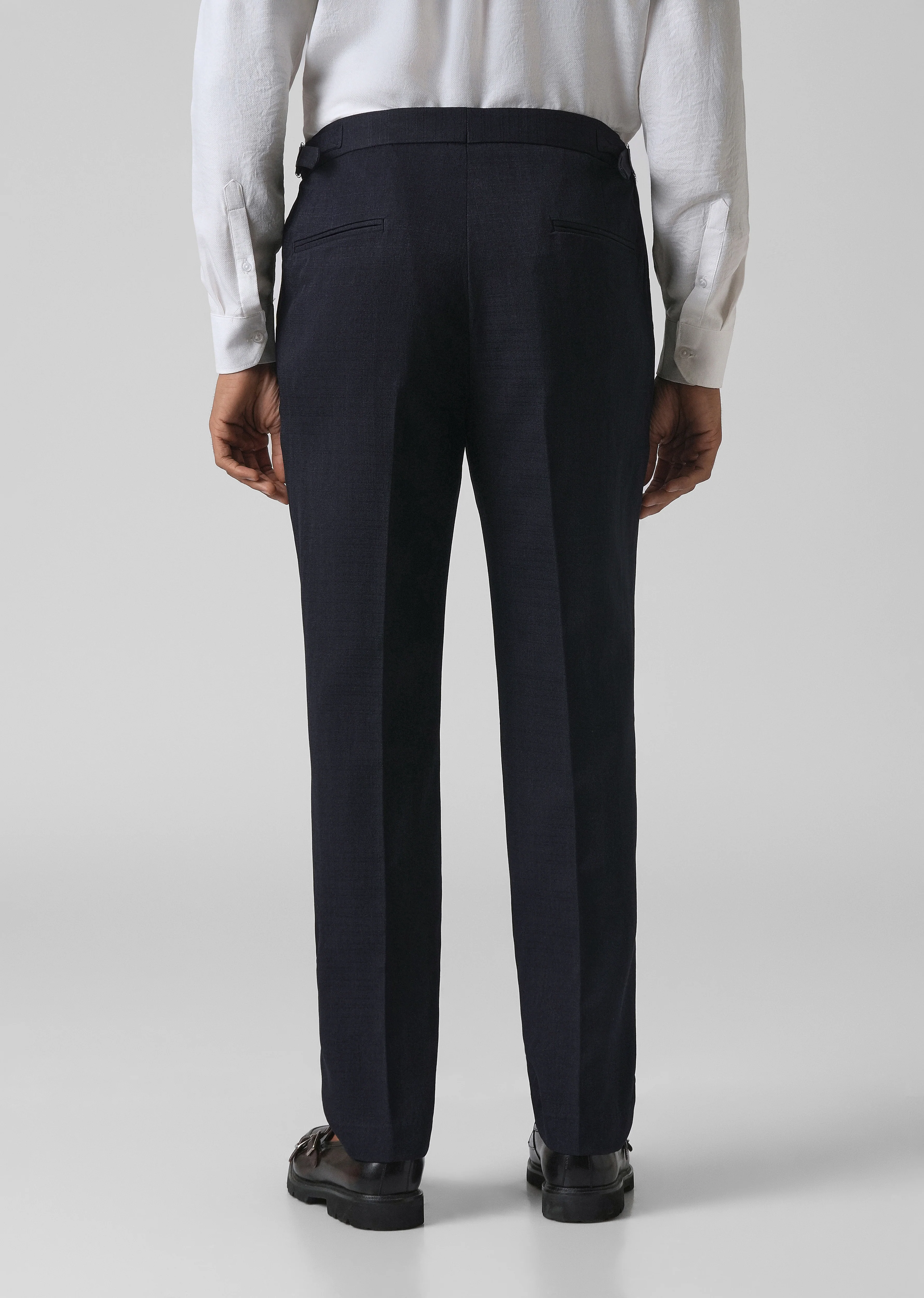 Navy Blue Pleated Gurkha Pant - Image 2