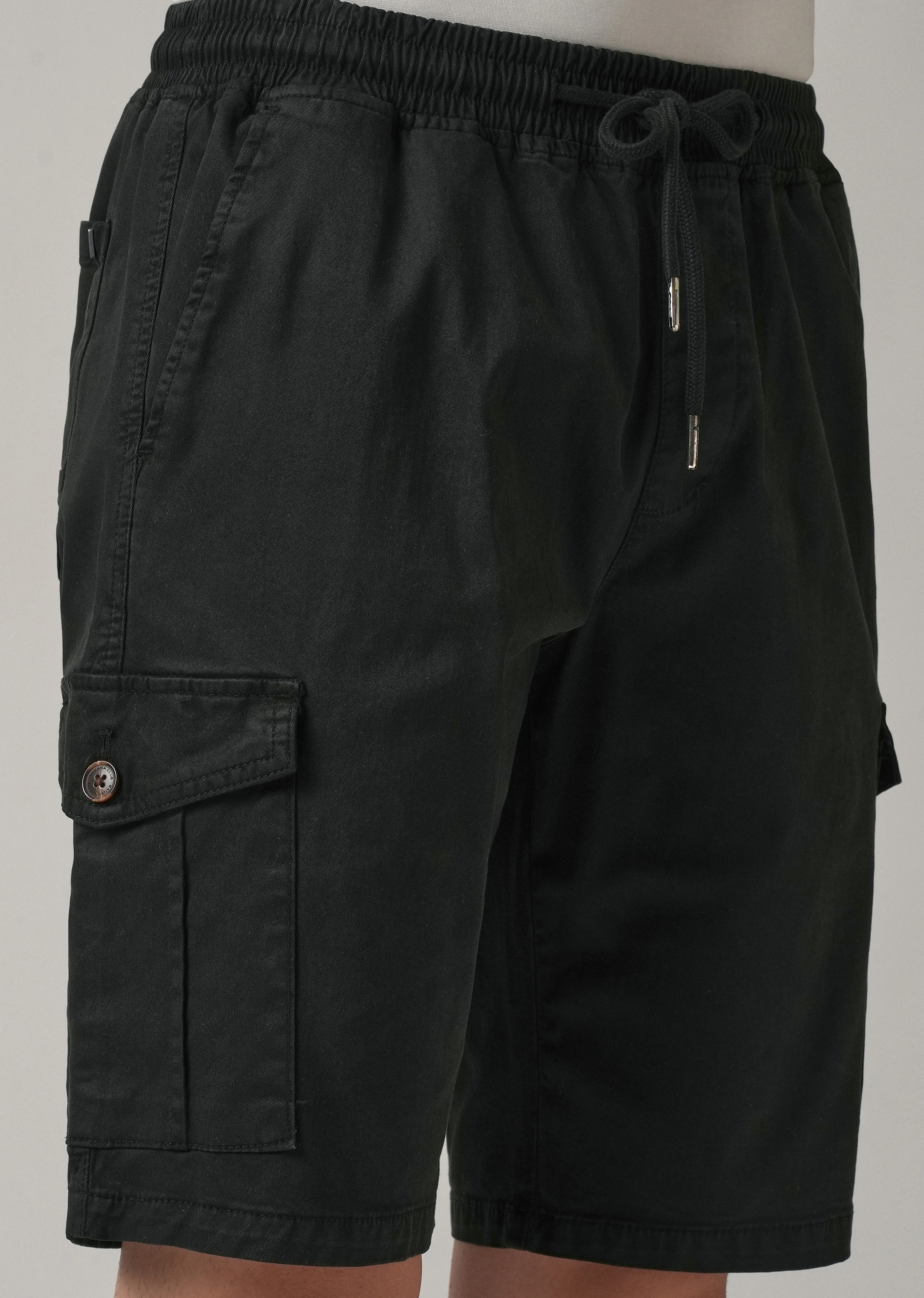 Navy Blue Cotton Cargo Shorts - Image 5