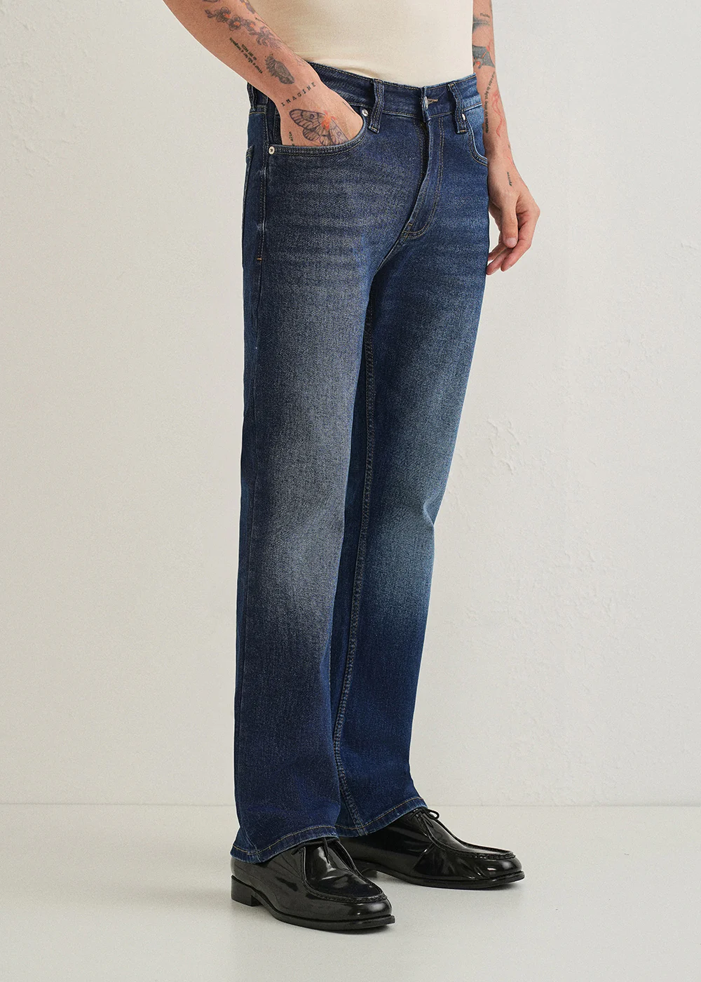 Navy Blue Straight Fit Denim - Image 4