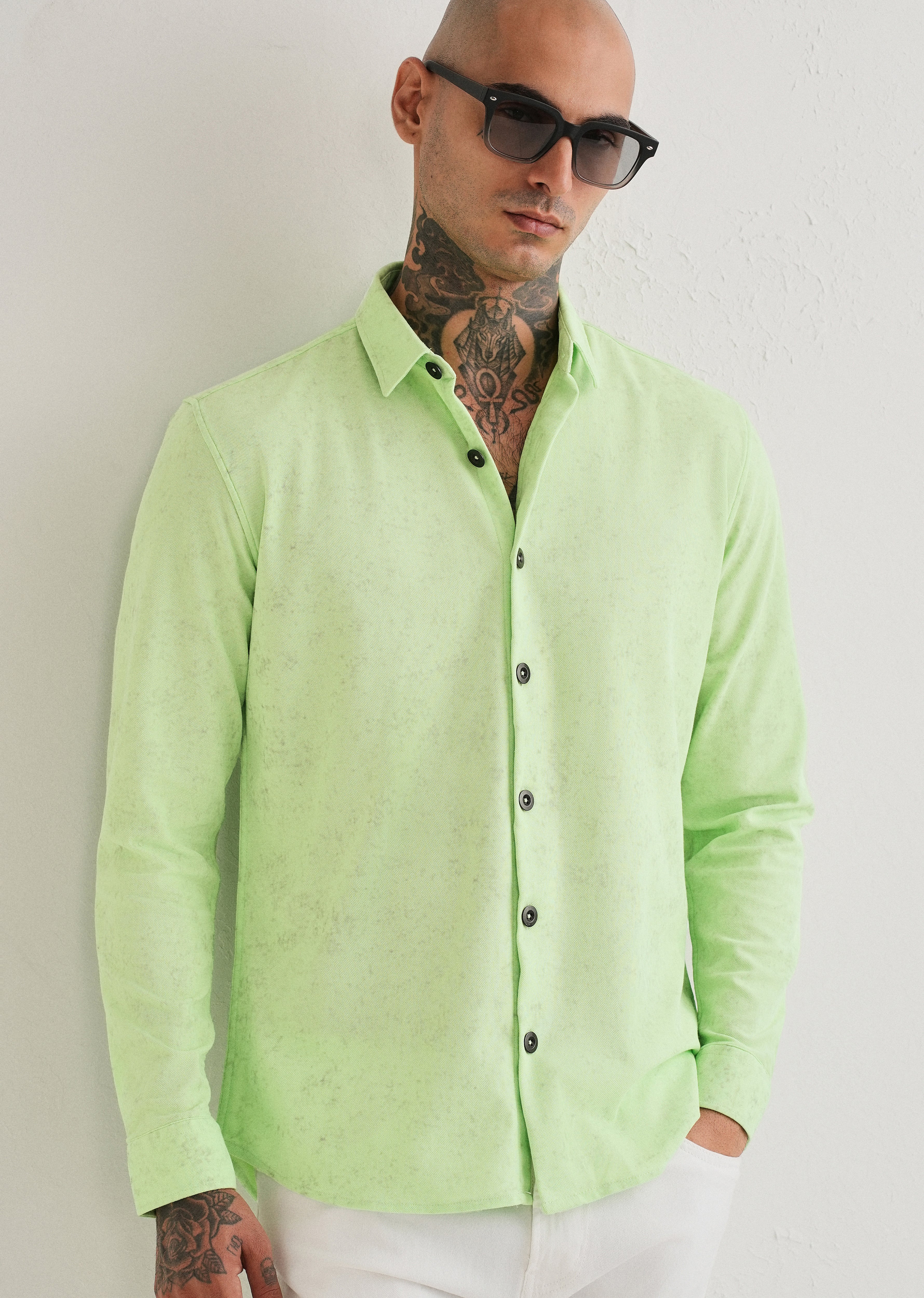 Neon Green Knitted Shirt - Image 7