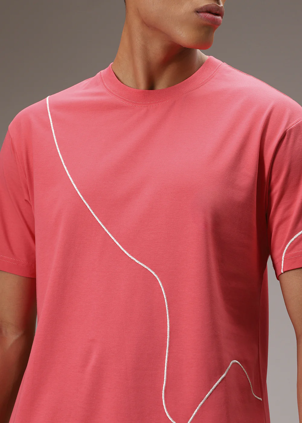 Neon Pink Line Oversized T-shirt - Image 2