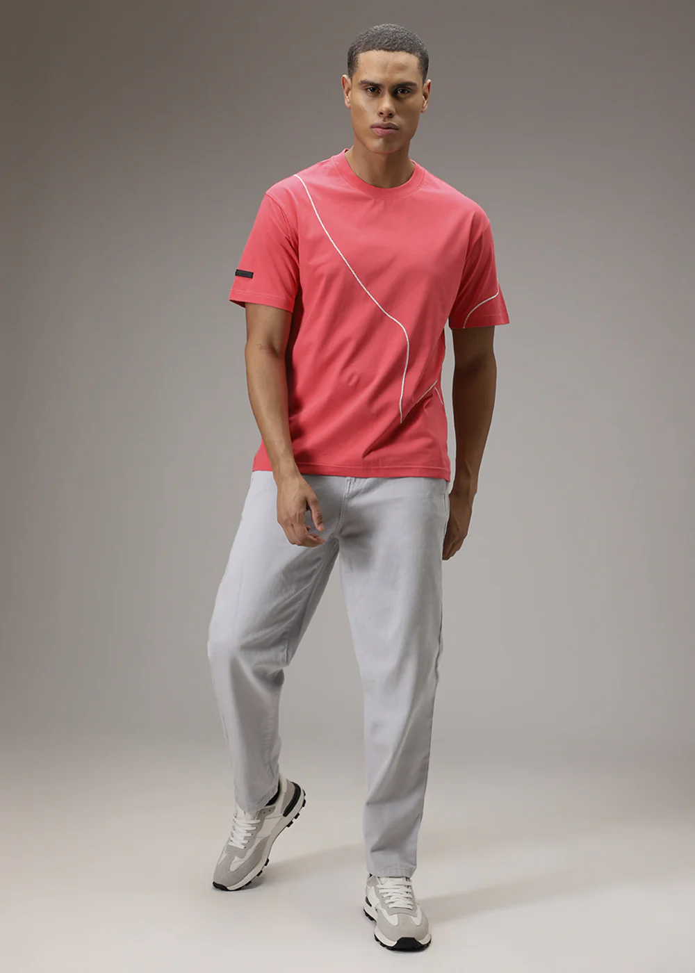 Neon Pink Line Oversized T-shirt - Image 7