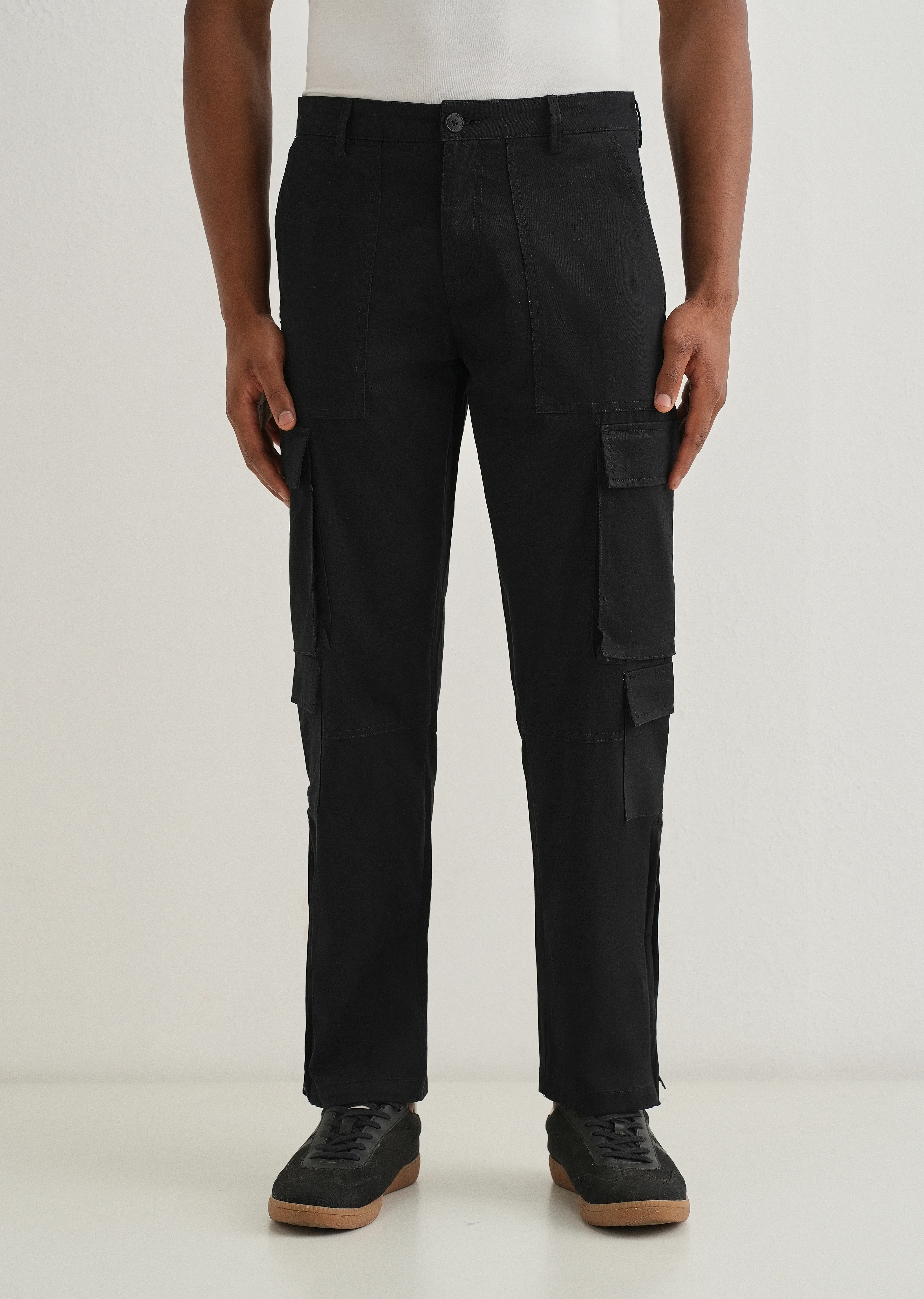Nero Black Zipper Cargo Pant - Image 3