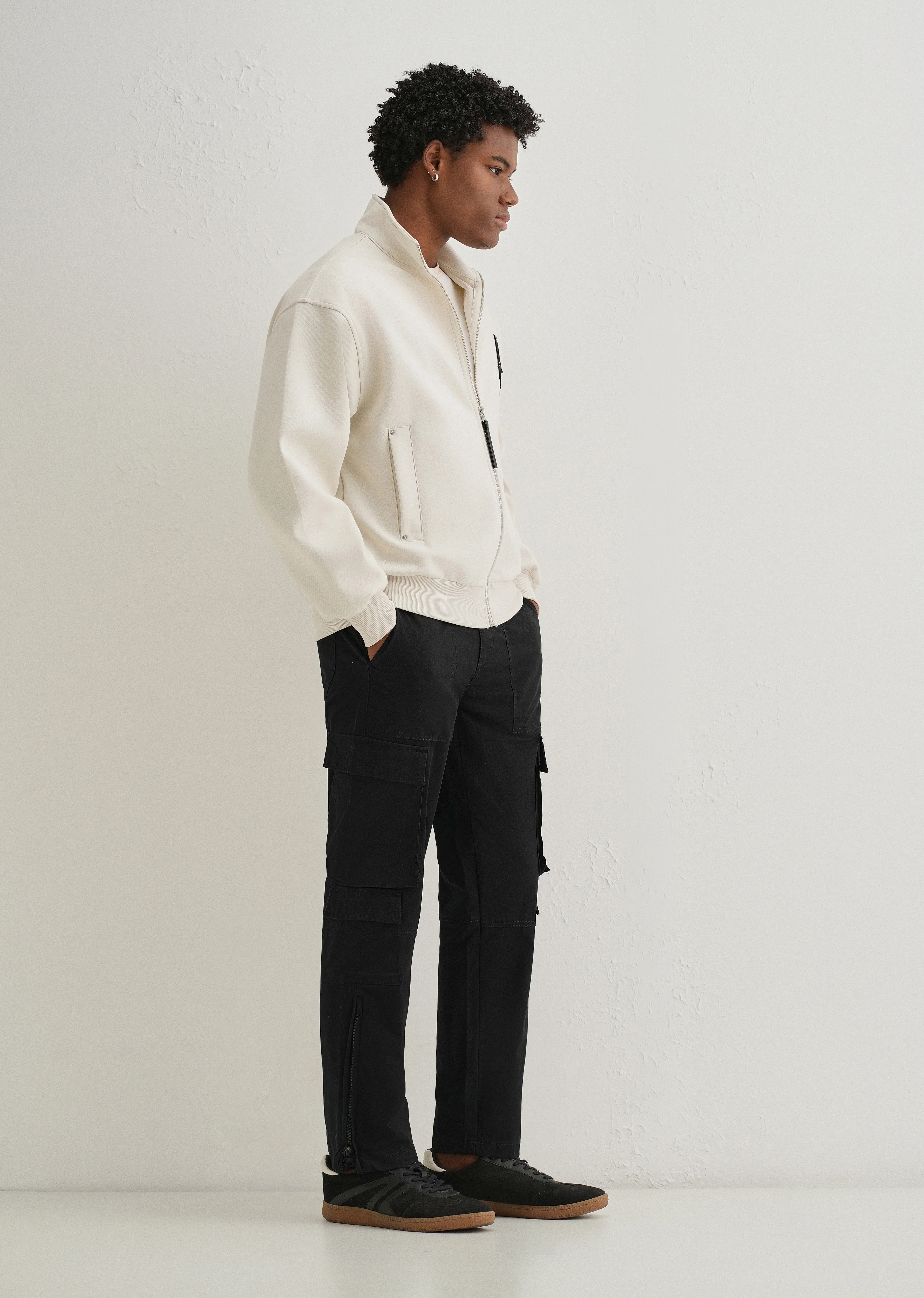 Nero Black Zipper Cargo Pant - Image 7