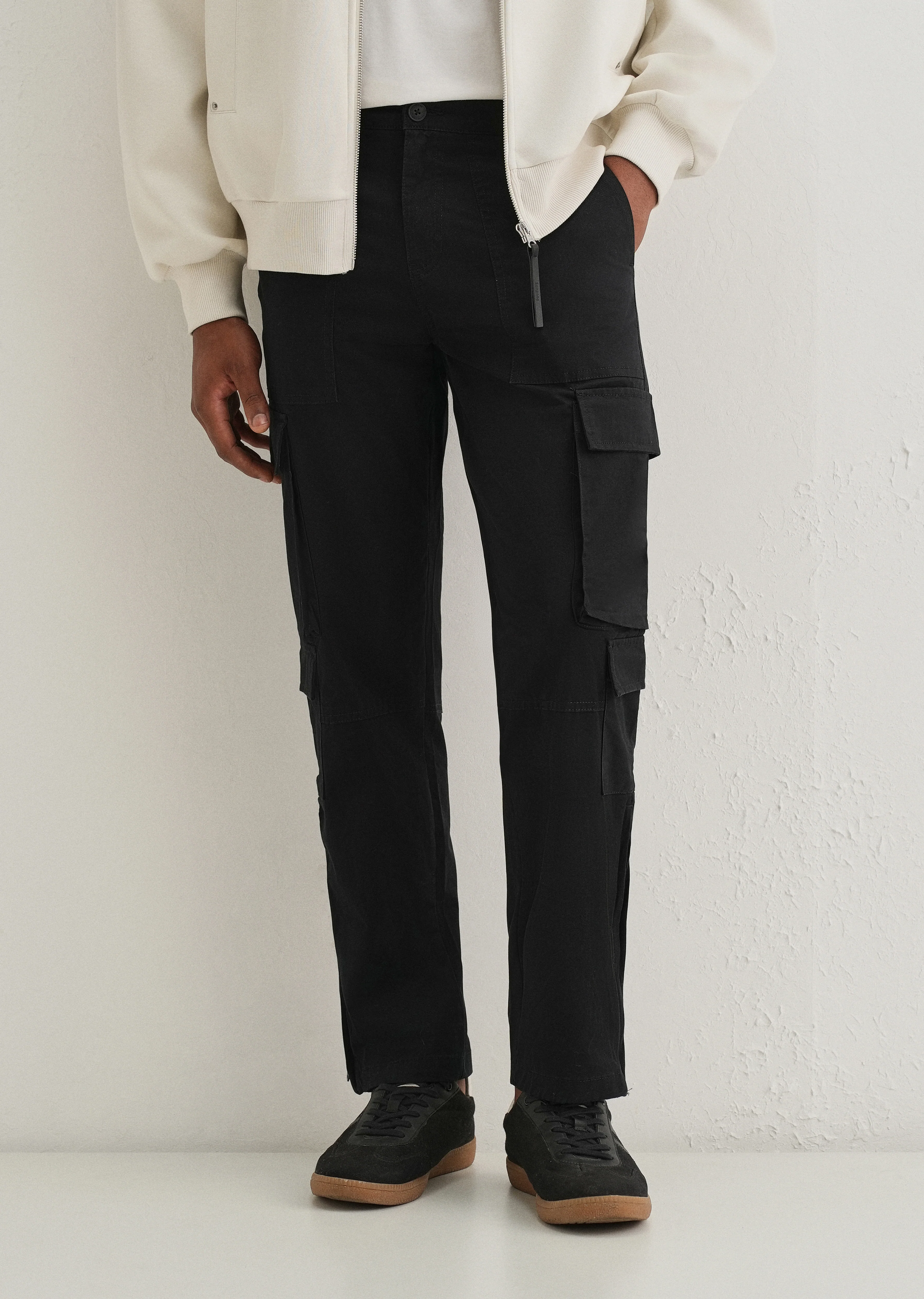 Nero Black Zipper Cargo Pant - Image 8