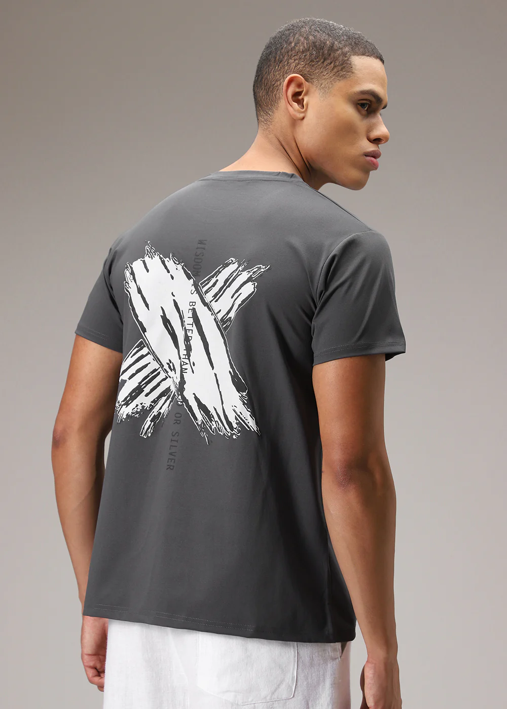 Nickel Grey Printed T-Shirt - Image 2