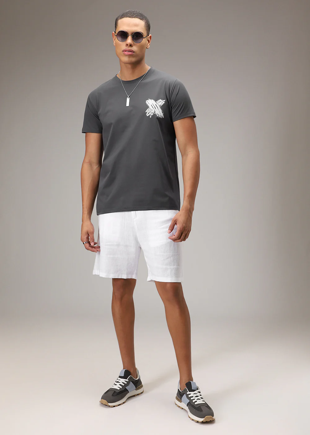Nickel Grey Printed T-Shirt - Image 4