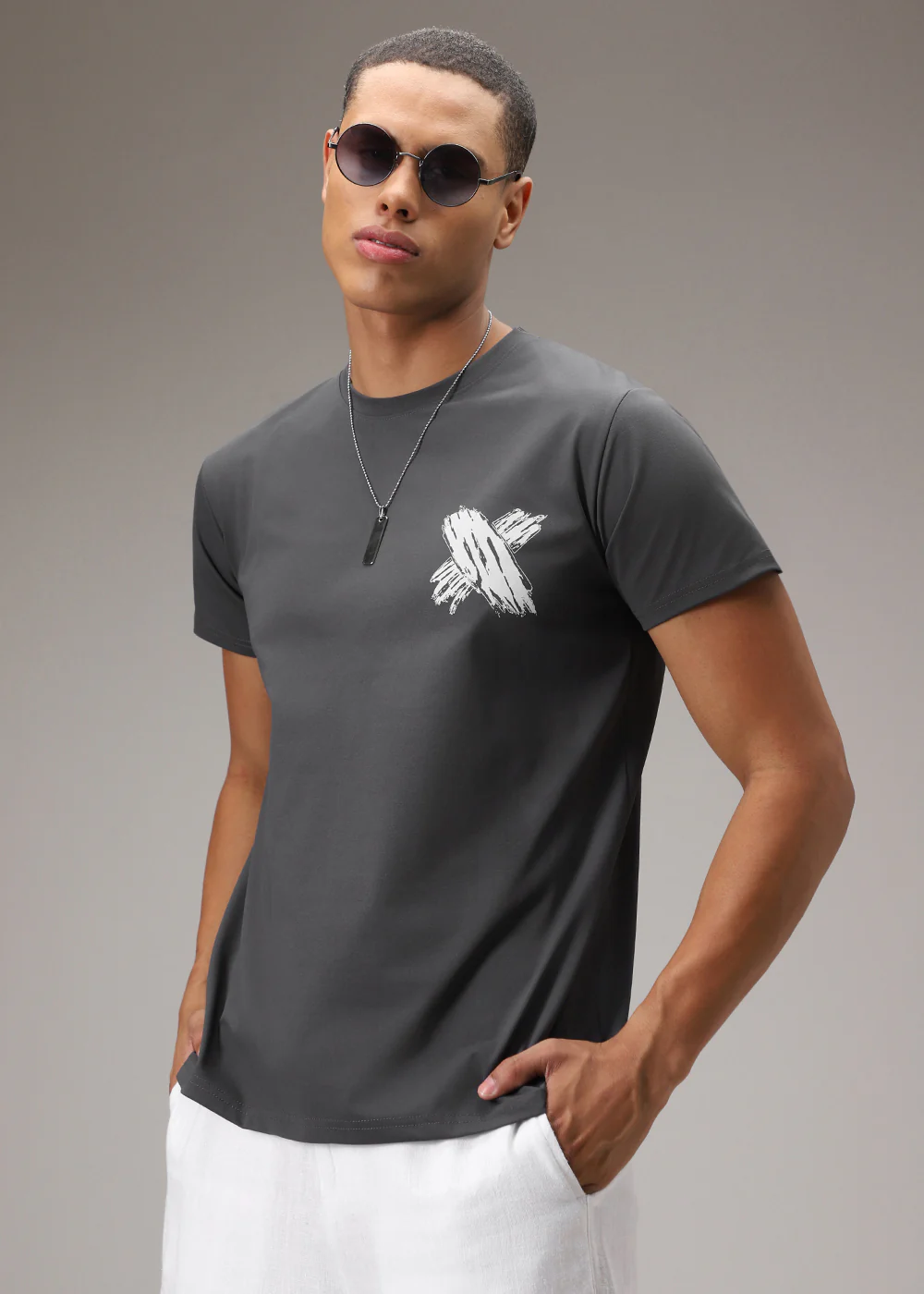 Nickel Grey Printed T-Shirt - Image 6