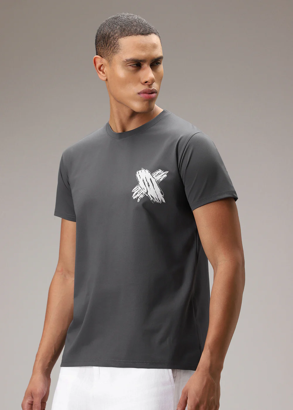 Nickel Grey Printed T-Shirt - Image 7