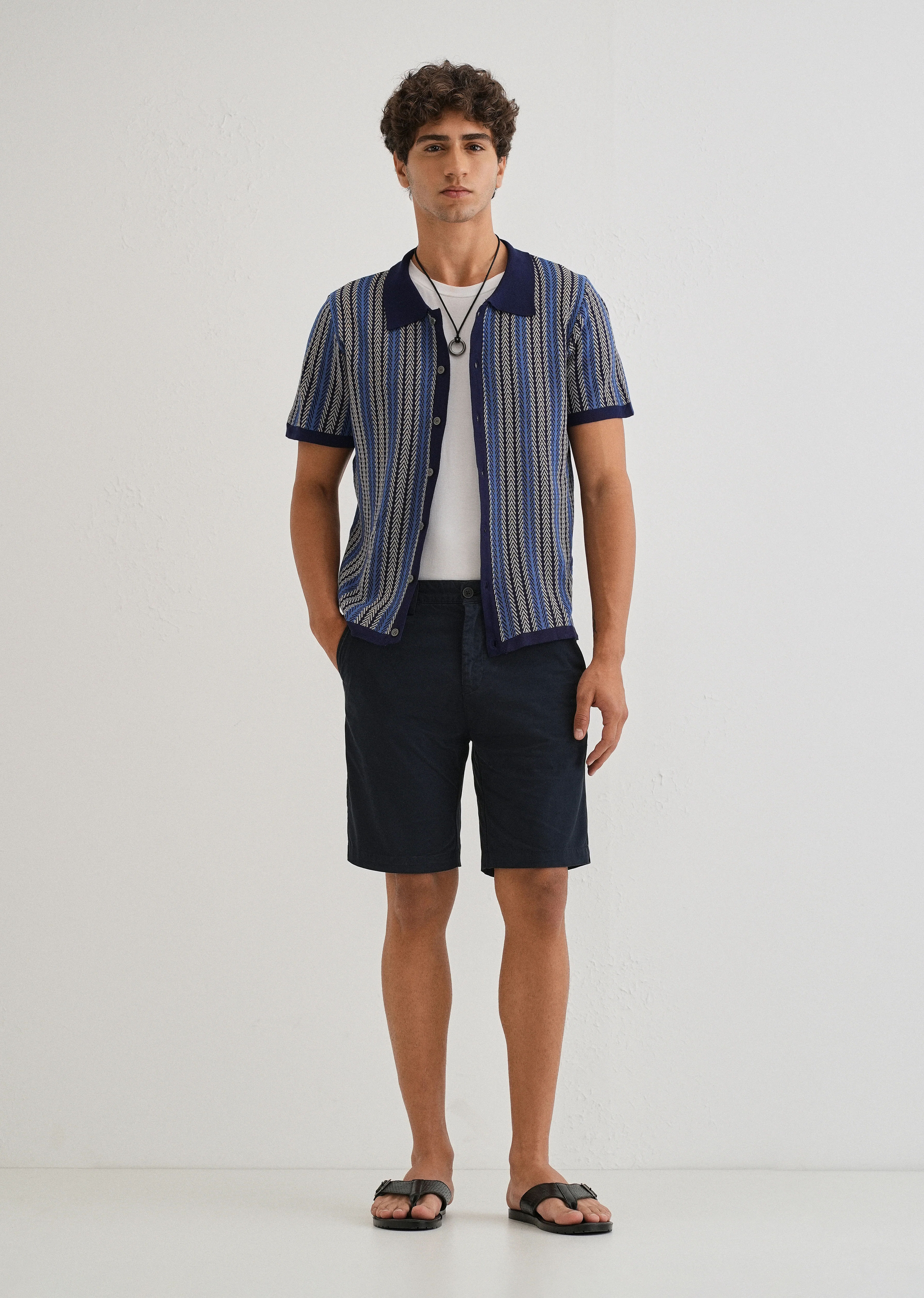 Night Blue Cotton Shorts - Image 6