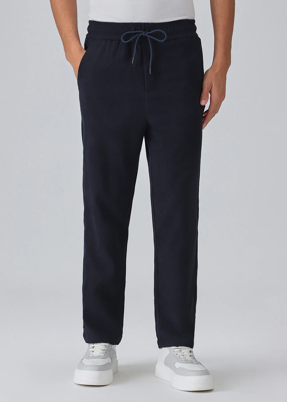 Night Sky Blue Thin-Corduroy Trousers - Image 3
