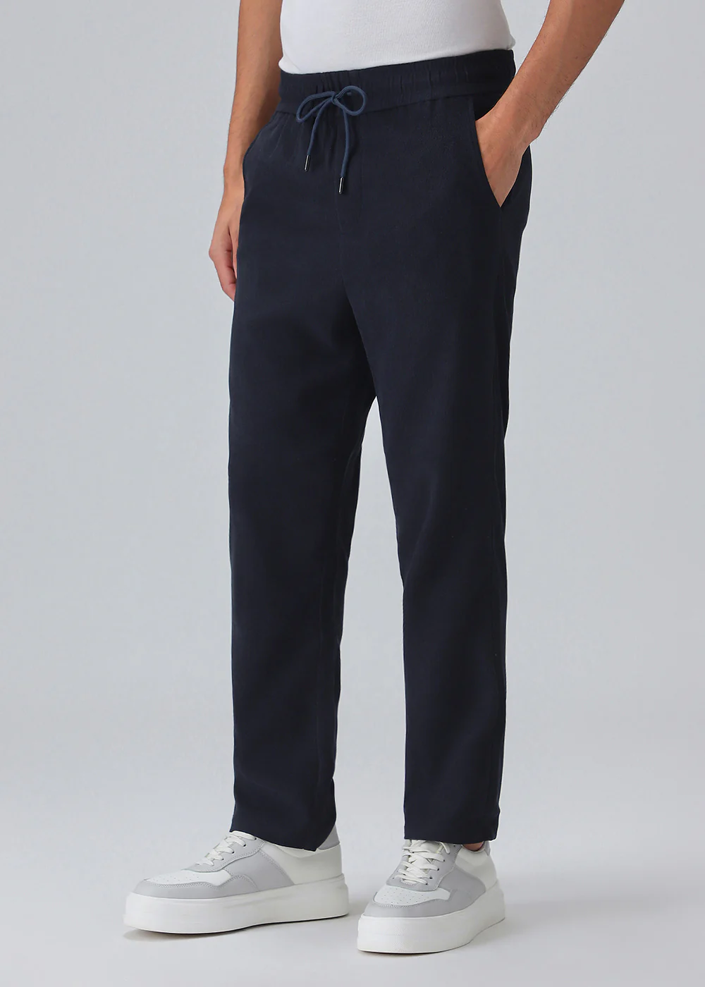 Night Sky Blue Thin-Corduroy Trousers - Image 4