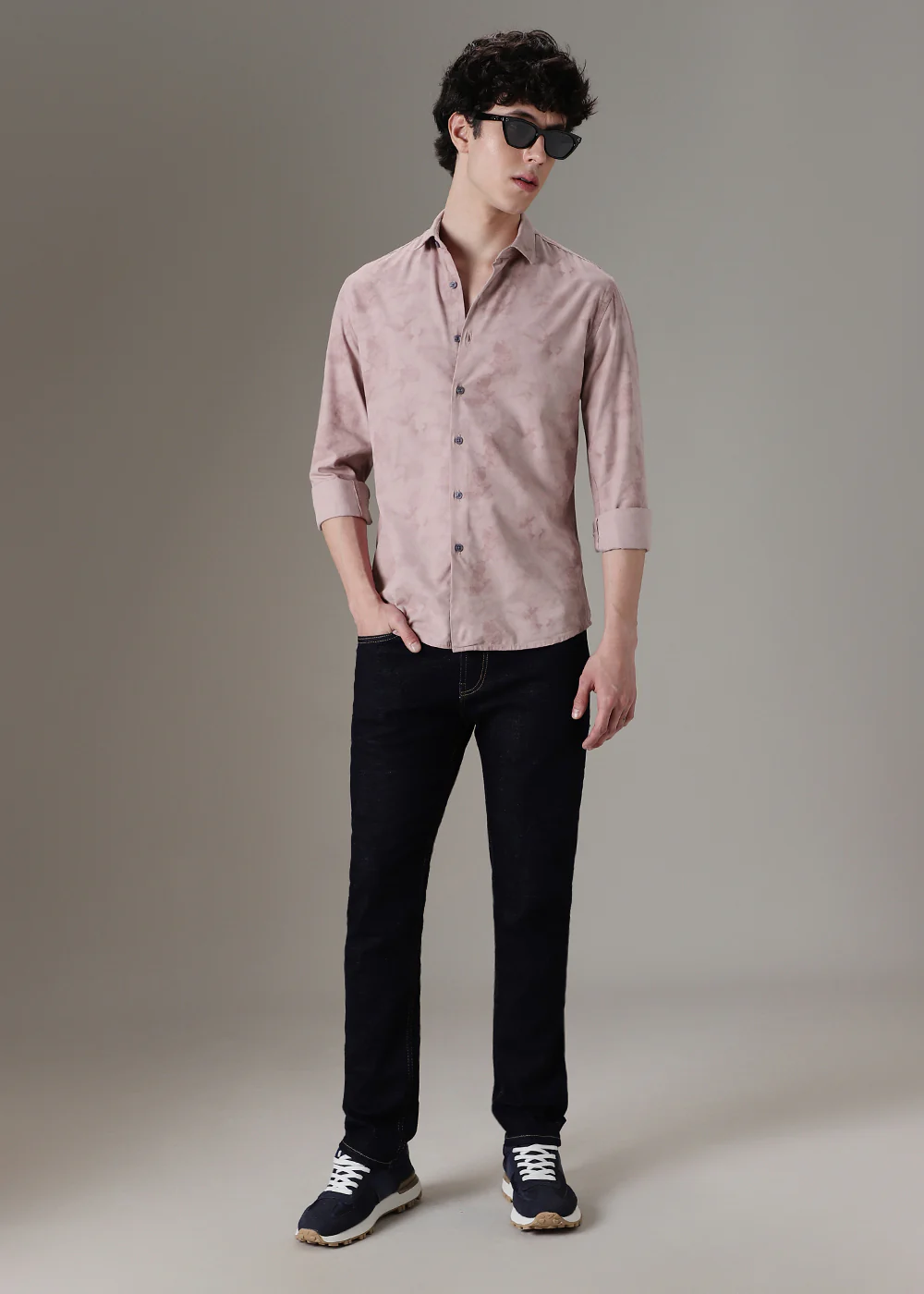 Nude Pink Printed Shirt - Image 6
