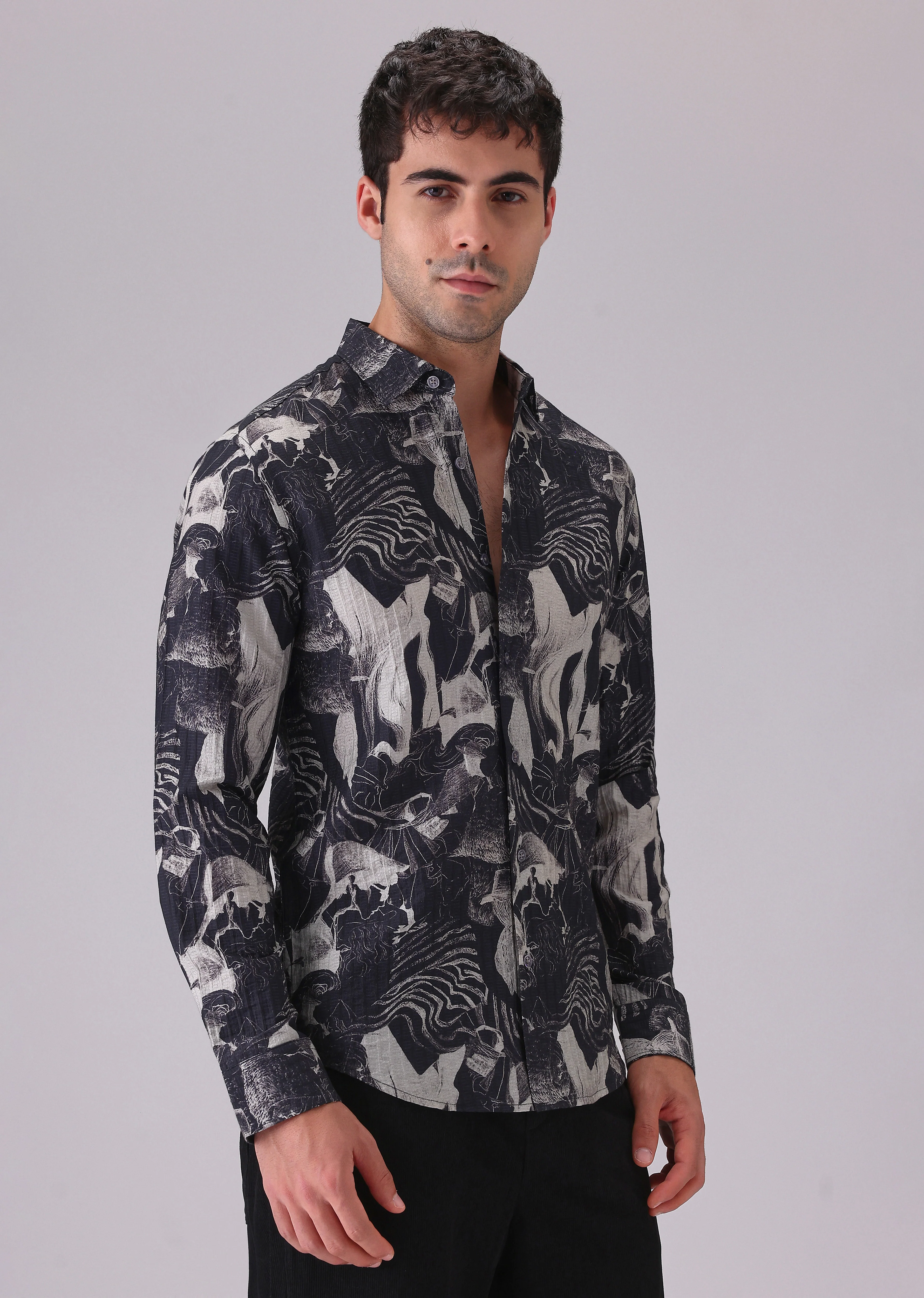Ocean Drift Black Printed Shirt - Image 4