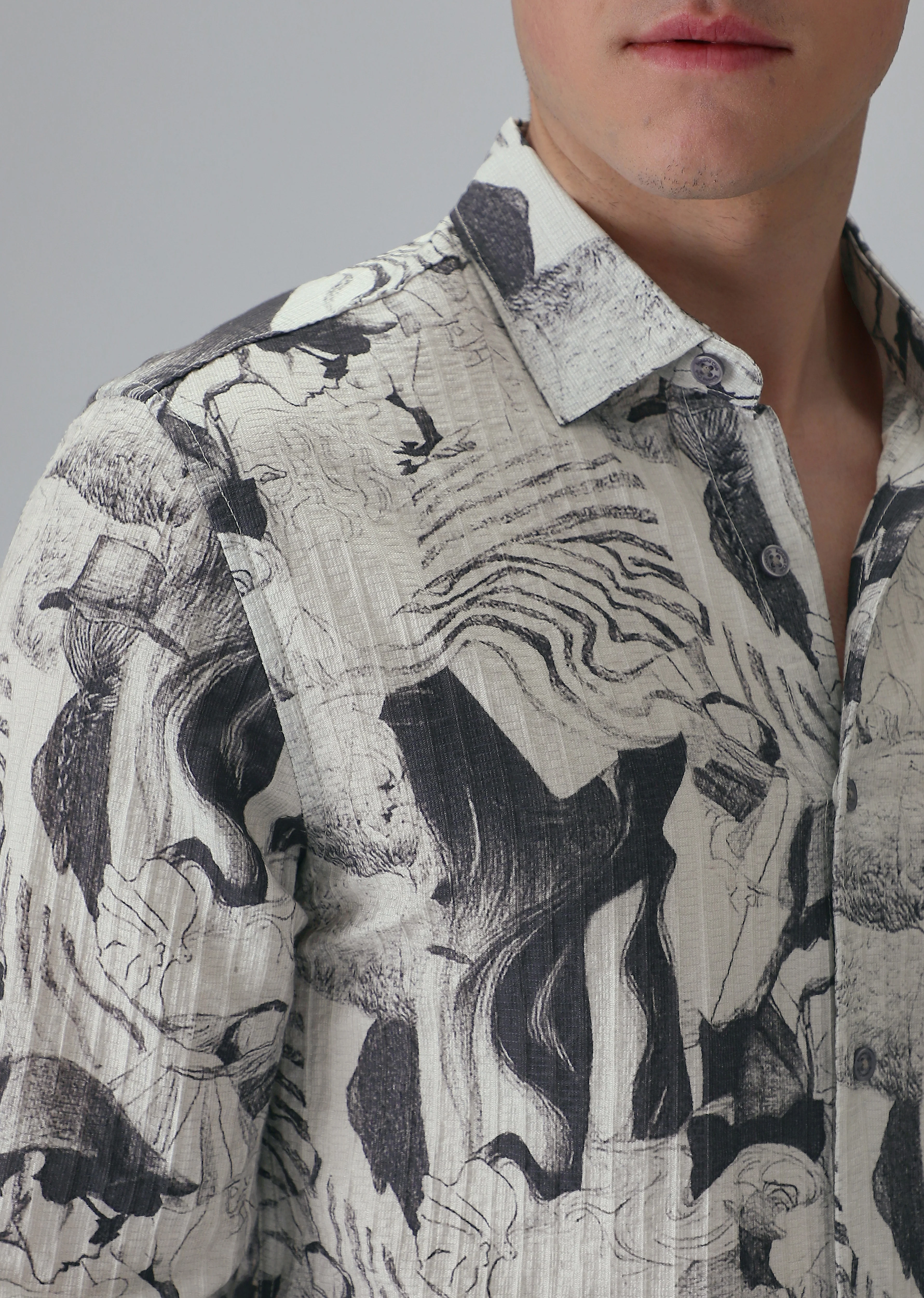 Ocean Drift White Printed Shirt - Image 5