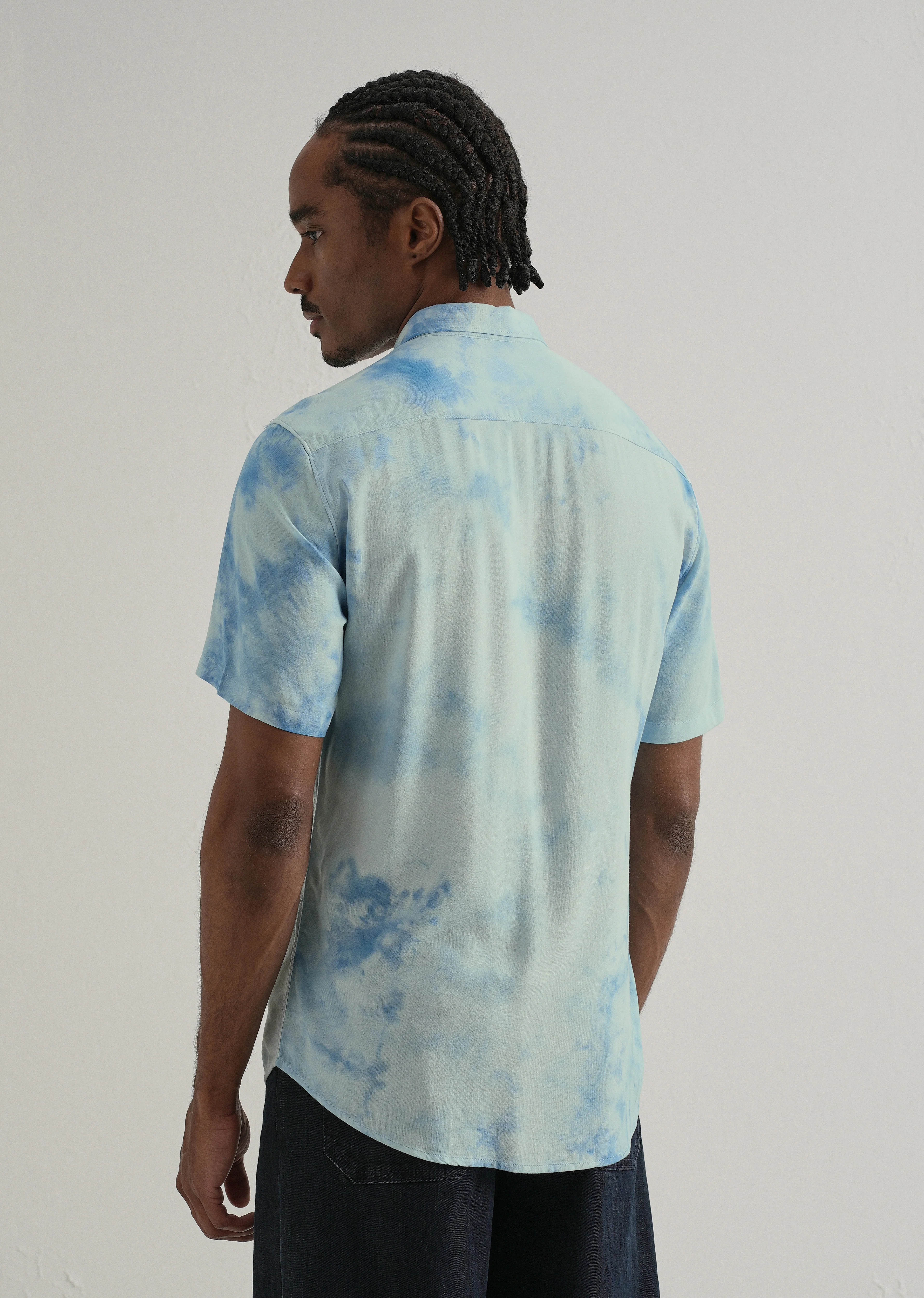 Ocean Tie Dye Half Sleeve Shirt - Image 2