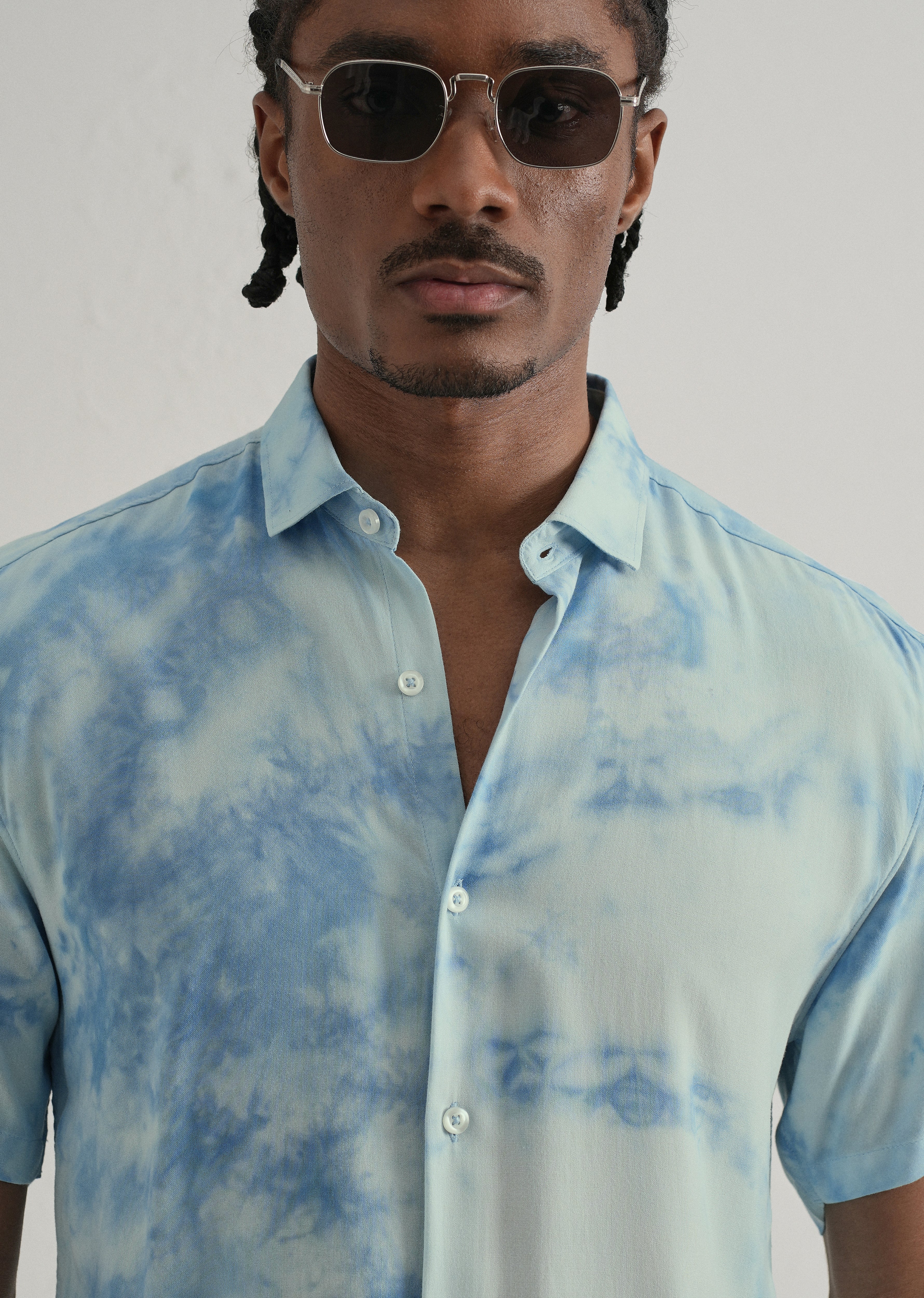 Ocean Tie Dye Half Sleeve Shirt - Image 5
