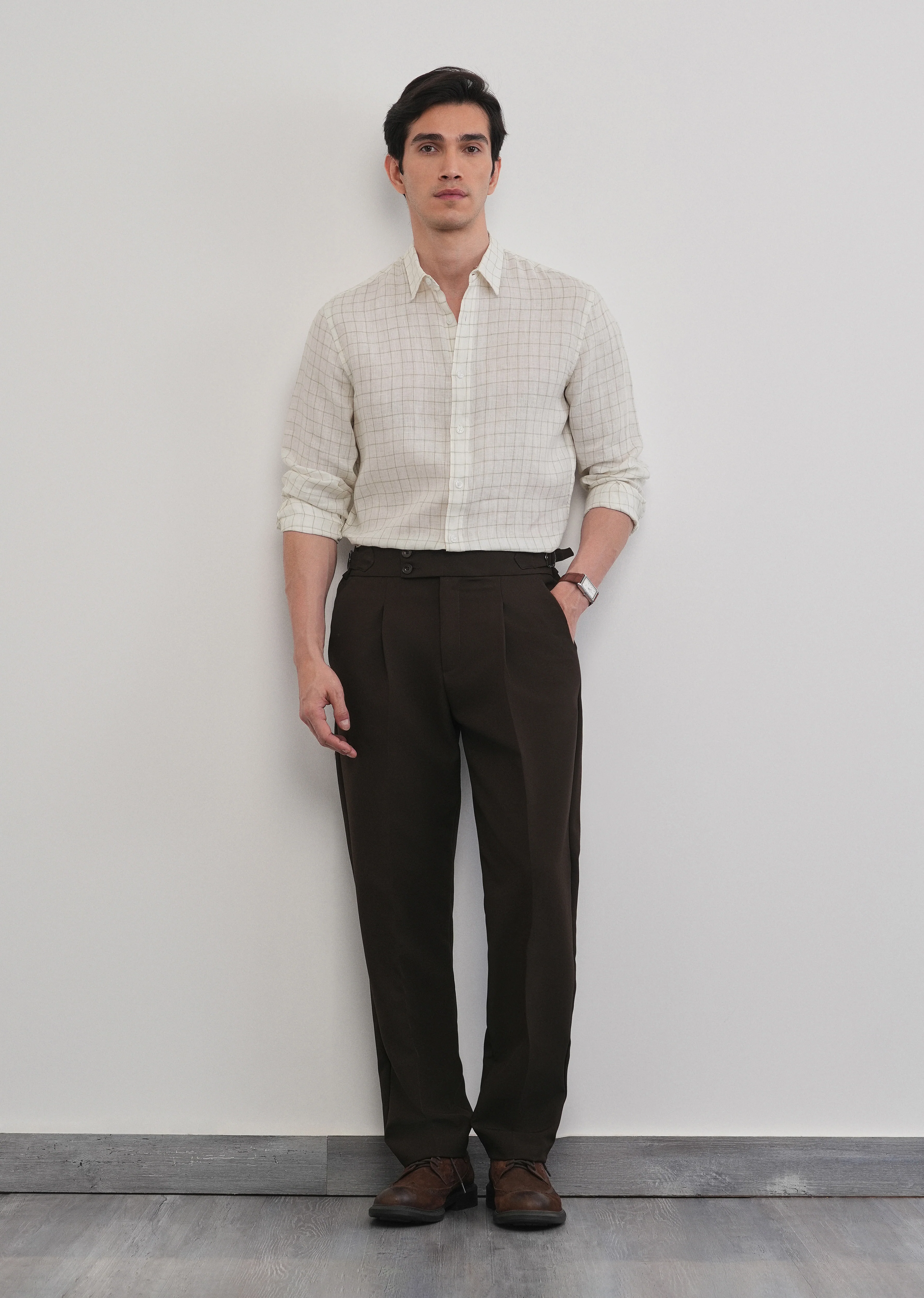 Off-White 100% Pure Linen Check Shirt - Image 10